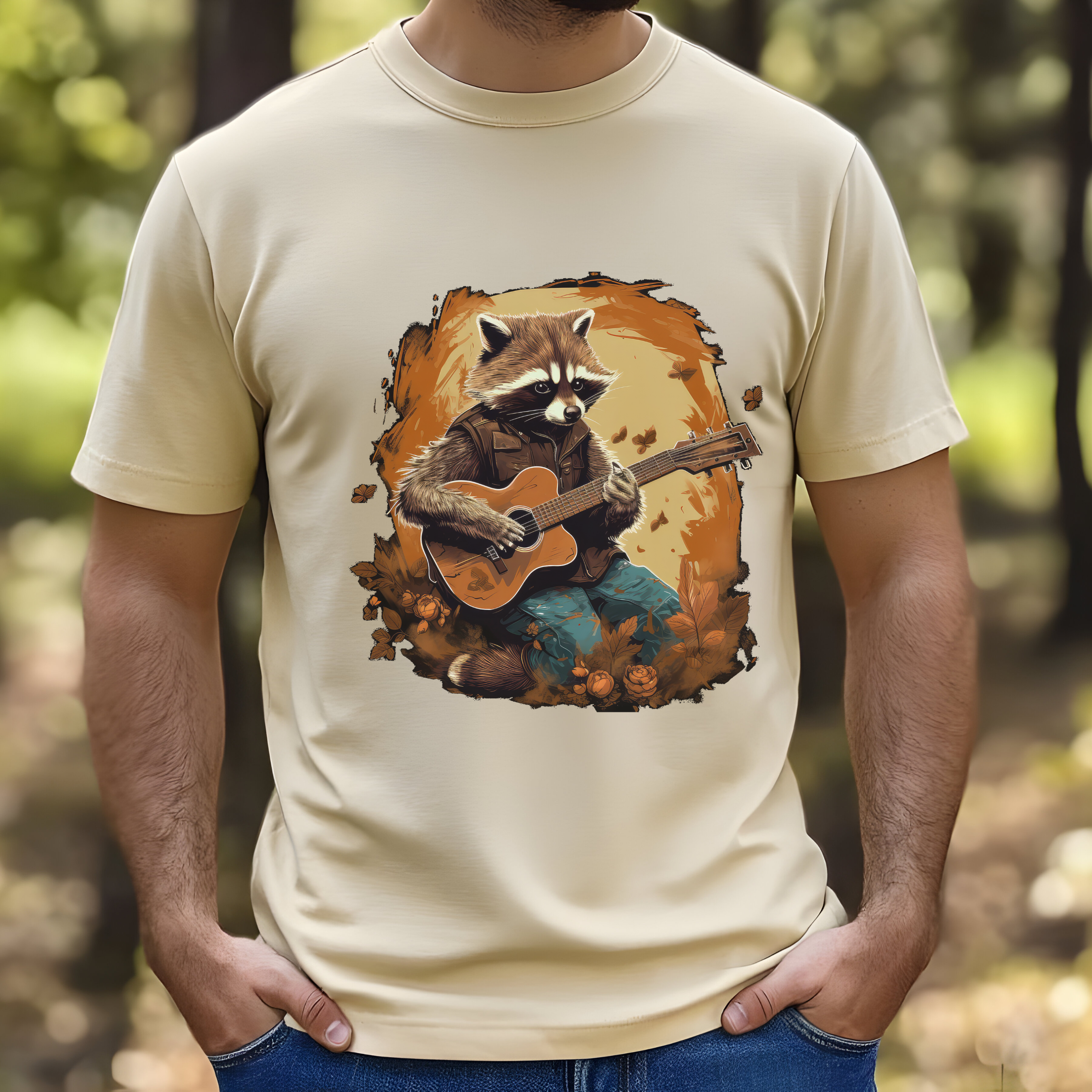 Raccoon Guitar Tee | Cozy Folk Music Shirt | Vintage Campfire Graphic Tee | Comfort Colors & Bella Canvas A laid-back, nostal
