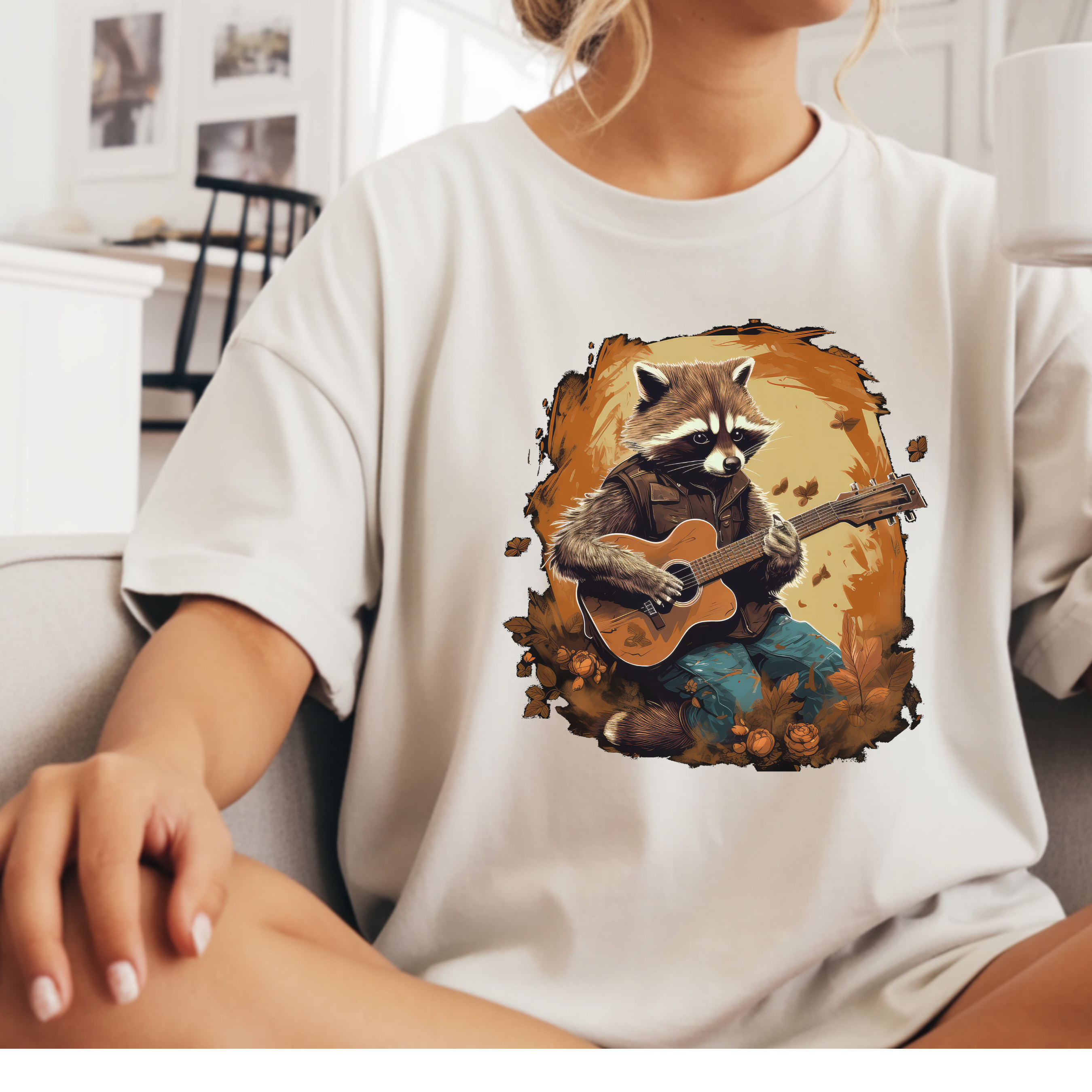 Raccoon Guitar Tee | Cozy Folk Music Shirt | Vintage Campfire Graphic Tee | Comfort Colors & Bella Canvas A laid-back, nostal