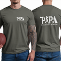 Papa Tool-Pattern T-Shirt — "If He Can't Fix It" Father's Day Tee
