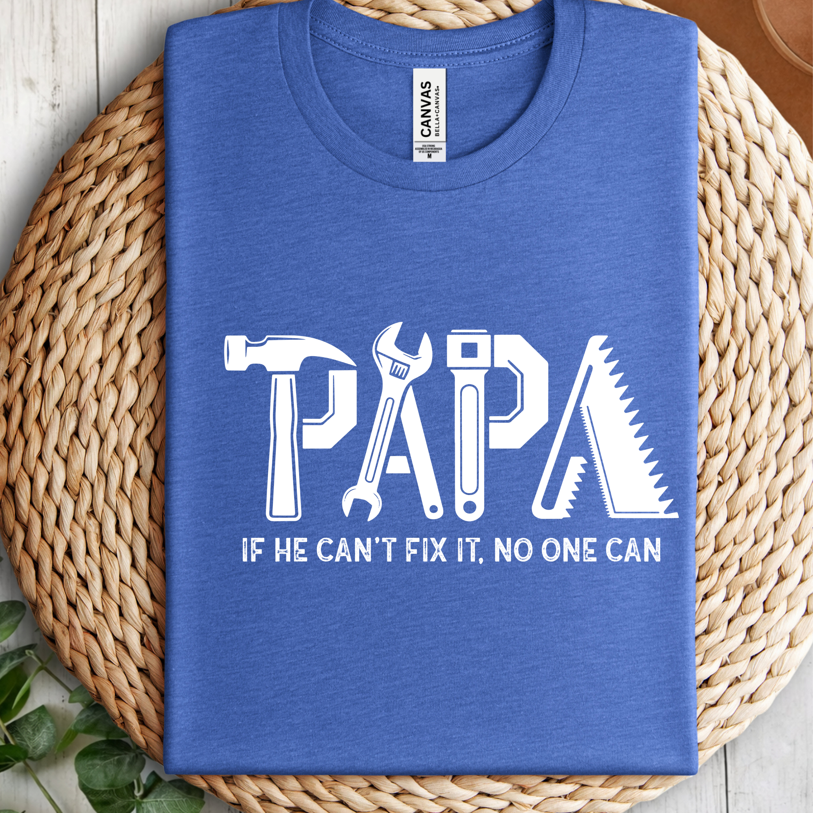 Papa Tools T-Shirt – "If He Can't Fix It, No One Can" Father's Day Tee