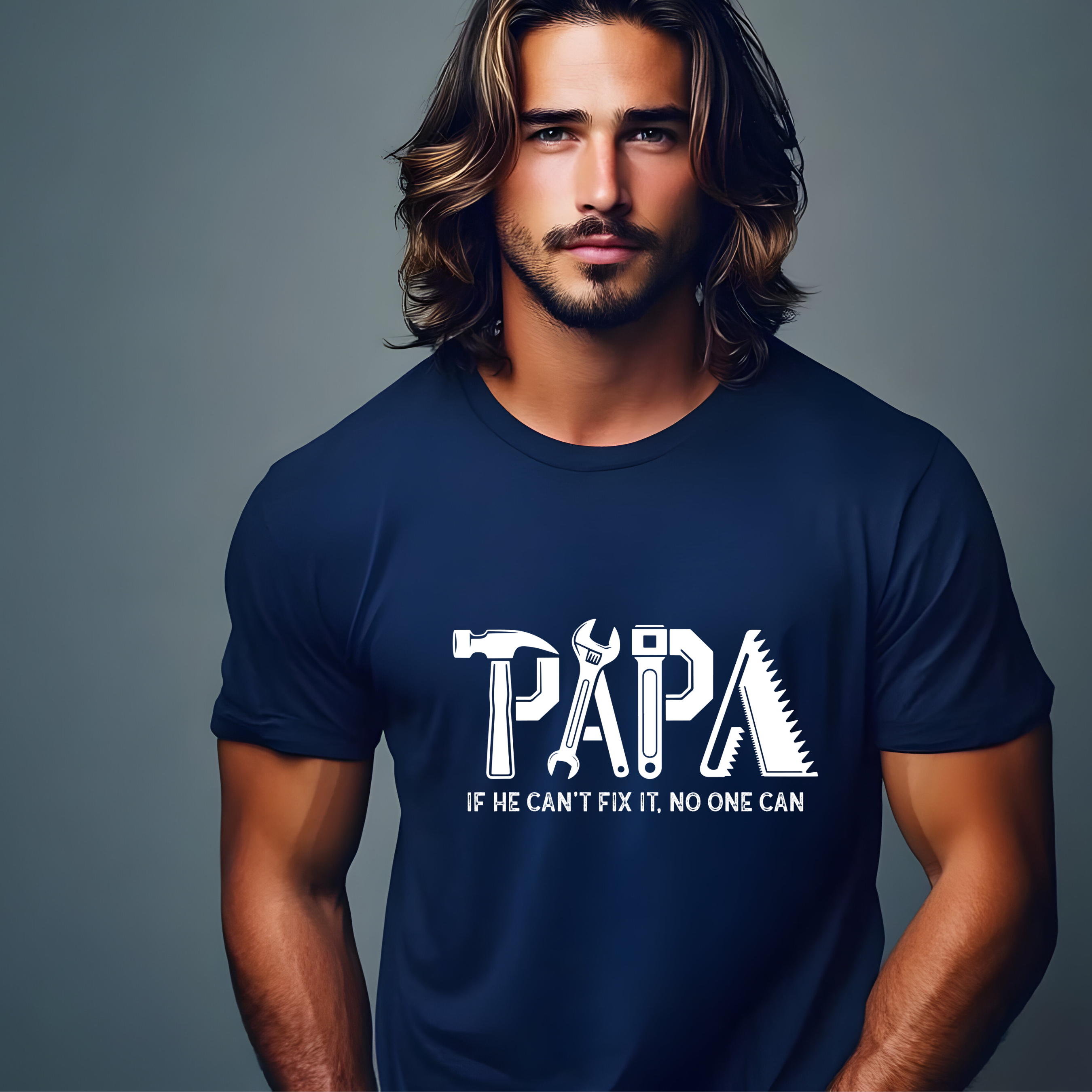 Papa Tools T-Shirt – "If He Can't Fix It, No One Can" Father's Day Tee