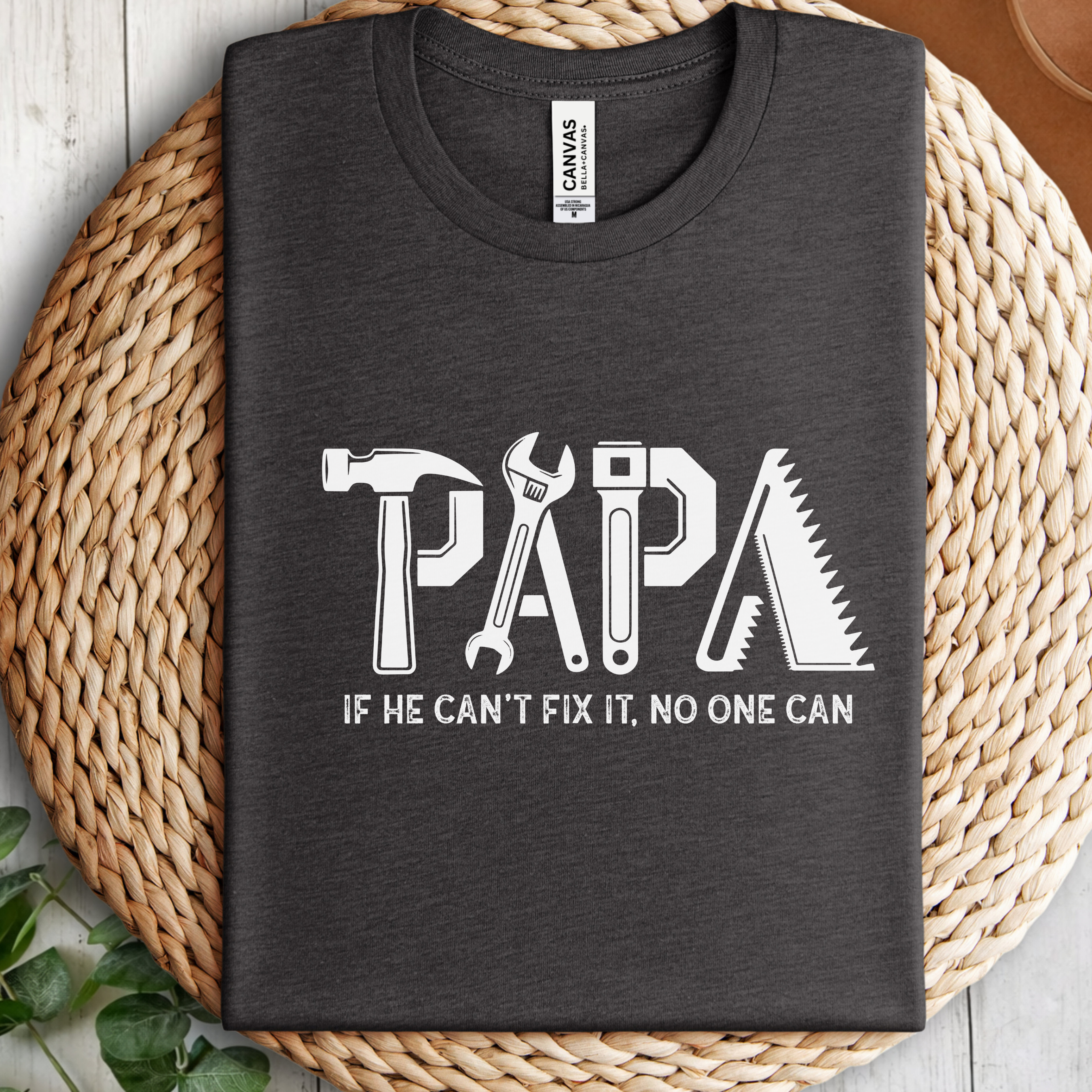 Papa Tools T-Shirt – "If He Can't Fix It, No One Can" Father's Day Tee