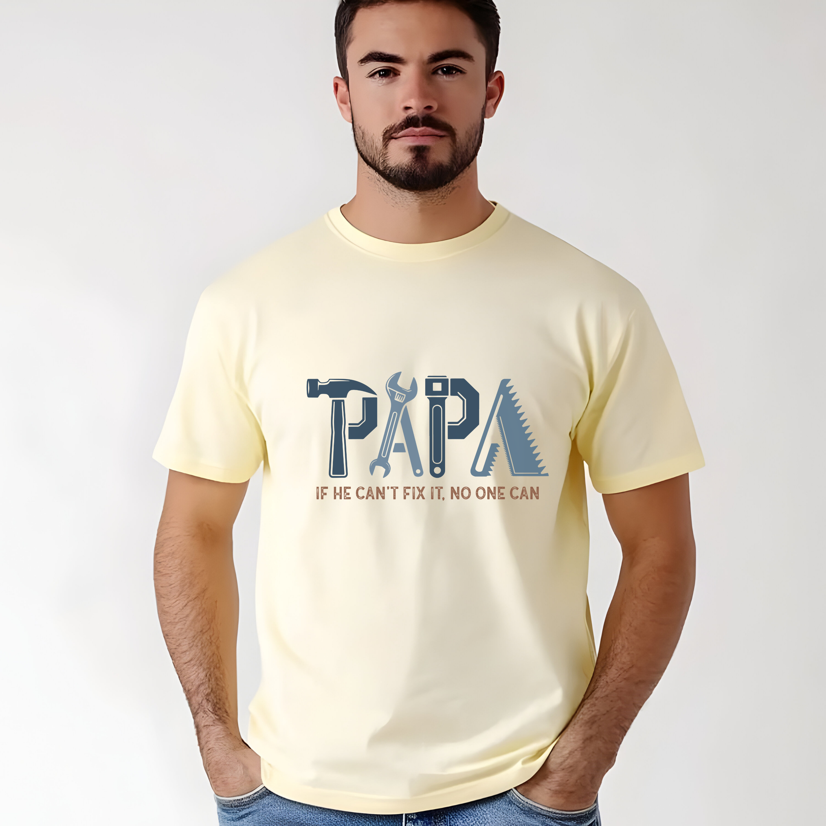 Papa Fix-It T-Shirt — "If He Can't Fix It, No One Can"