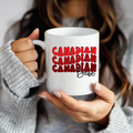 Canada Graphic Mug — Red Retro "CANADA" Repeat Design (11/15/20oz)