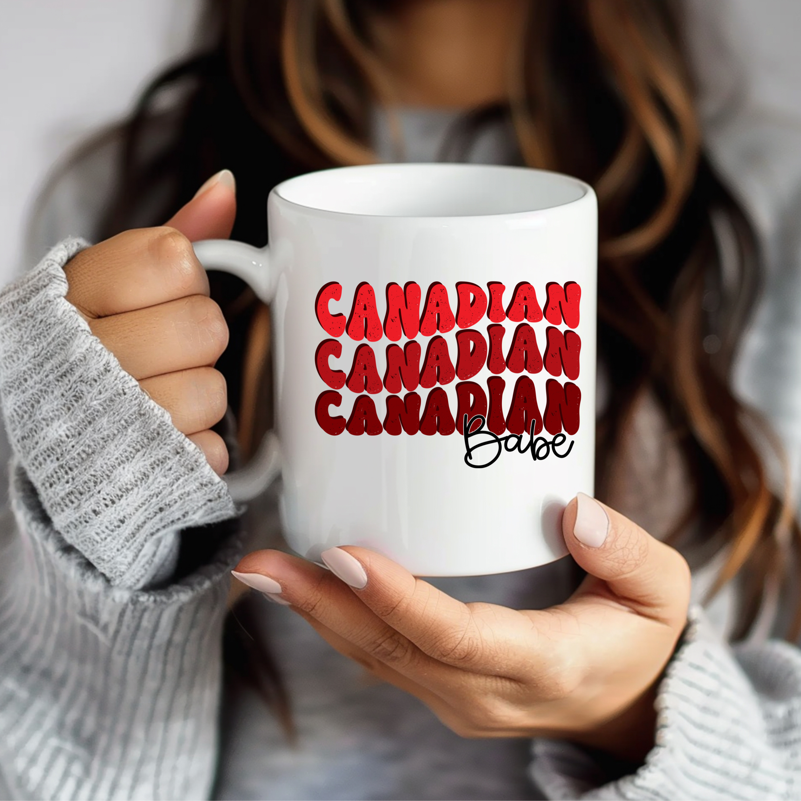 Canada Graphic Mug — Red Retro "CANADA" Repeat Design (11/15/20oz)