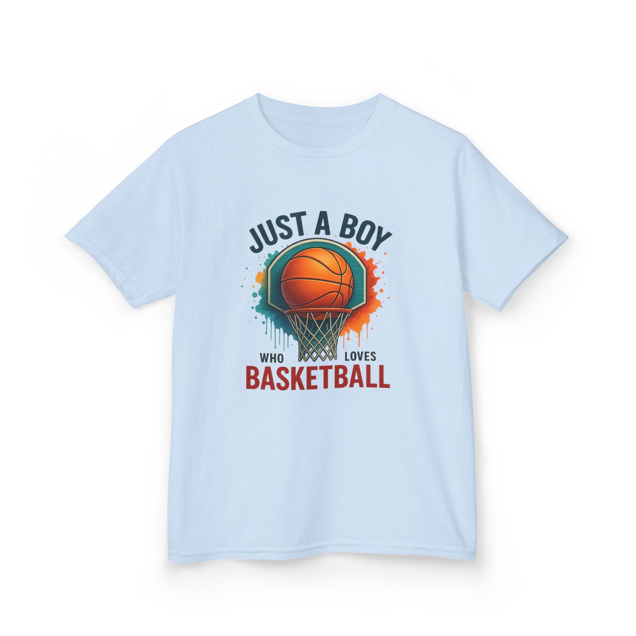 Kids Basketball Tee — "Just a Boy Who Loves Basketball" Youth Shirt