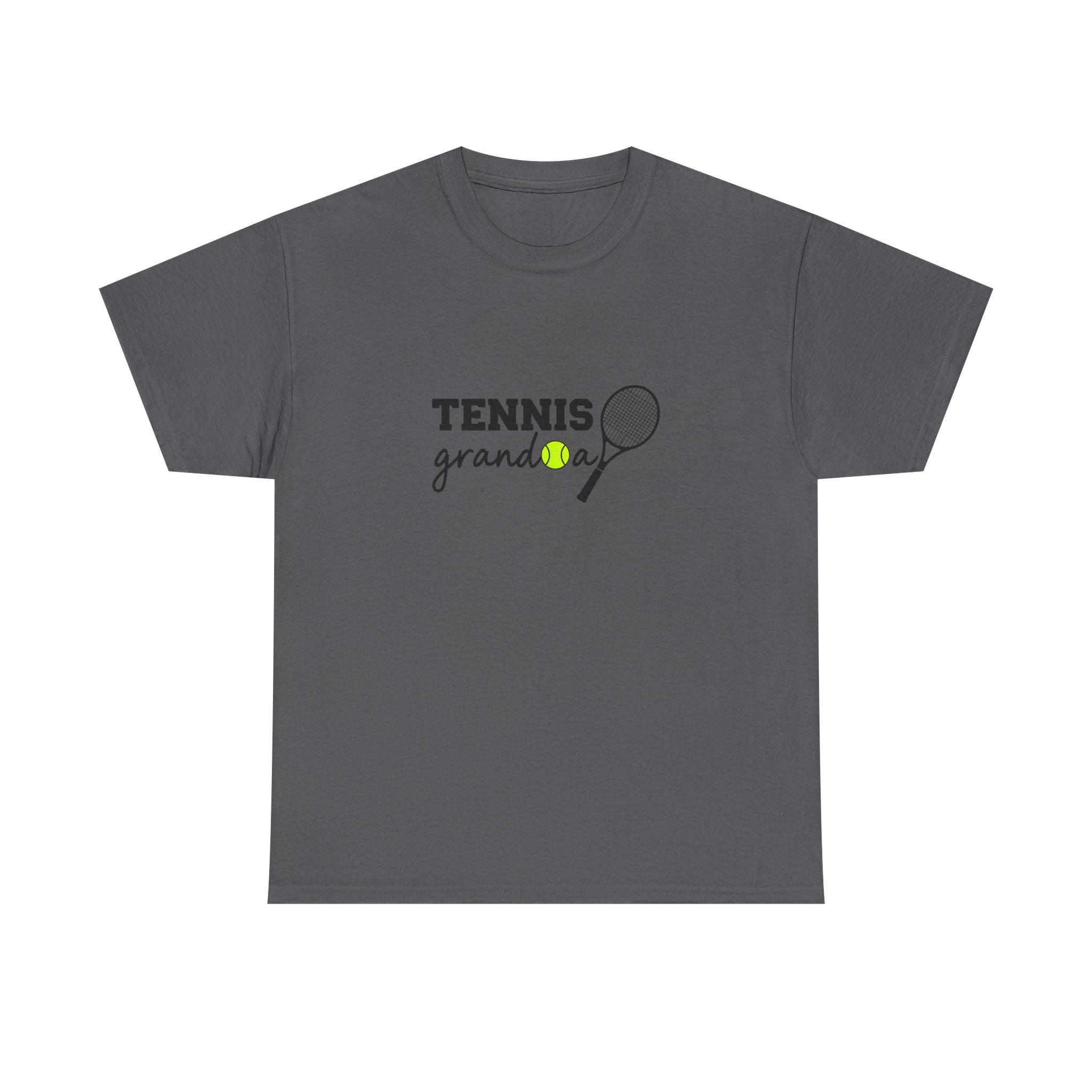 Tennis Granddad Graphic Tee — “TENNIS granddad” Tennis Racket & Ball T‑Shirt
