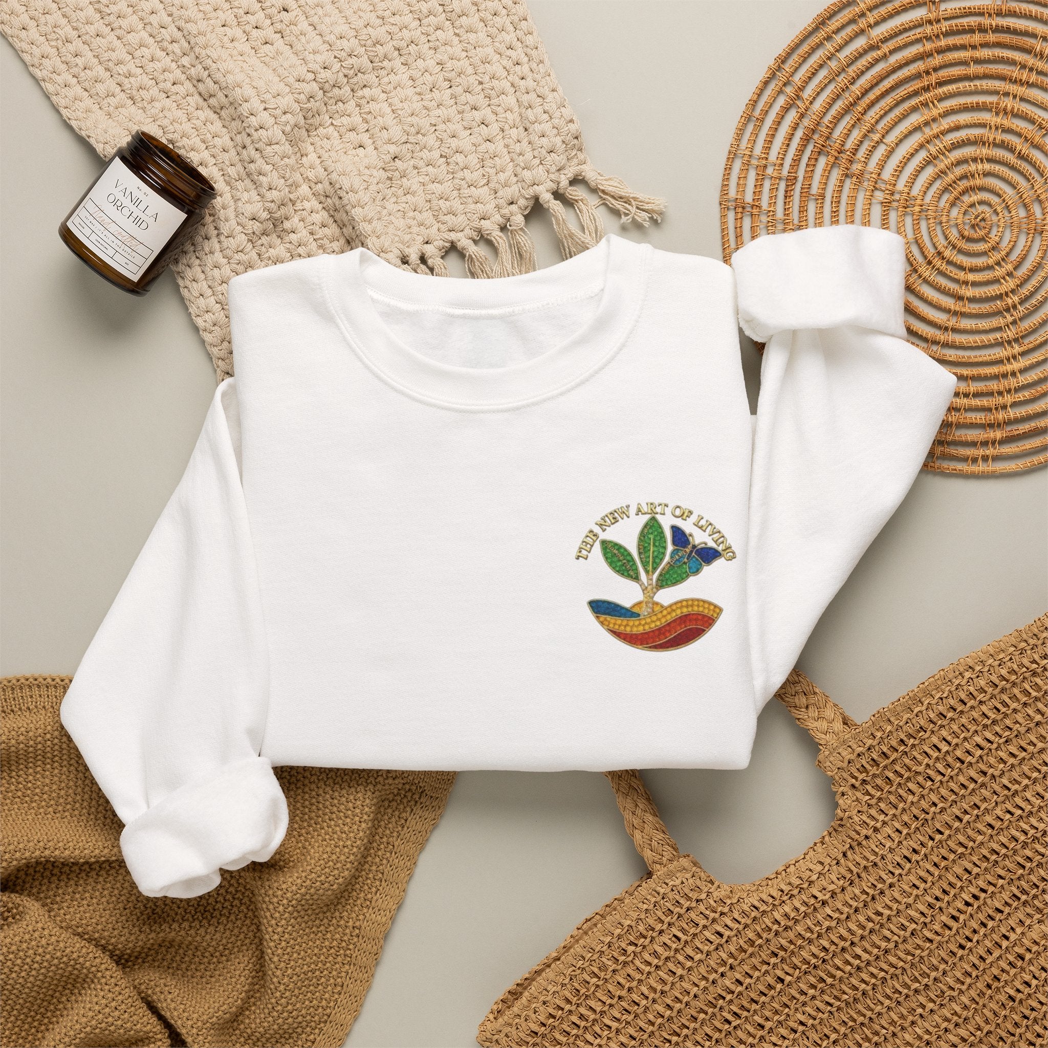 Plant Lover Crewneck Sweatshirt — Small Floral Sprout Graphic