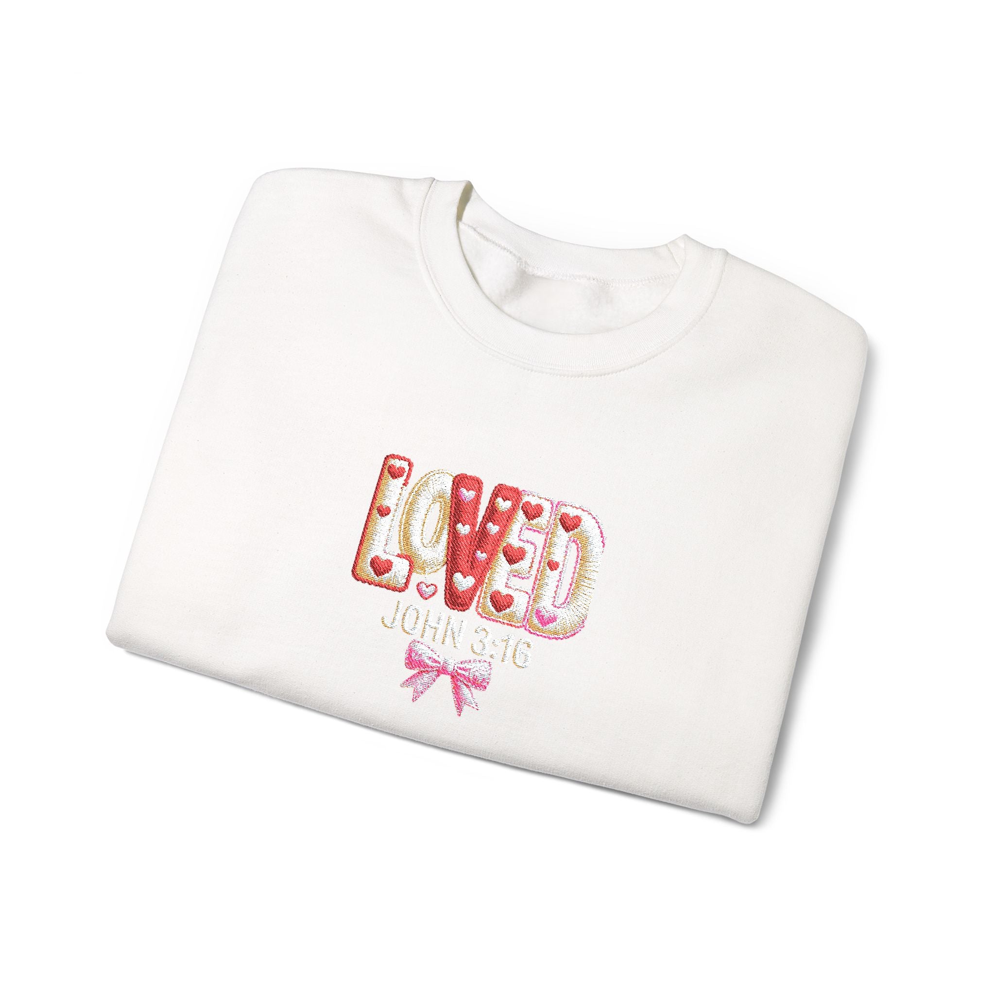 John 3:16 'Loved' Crewneck Sweatshirt — Christian Faith Graphic Sweatshirt