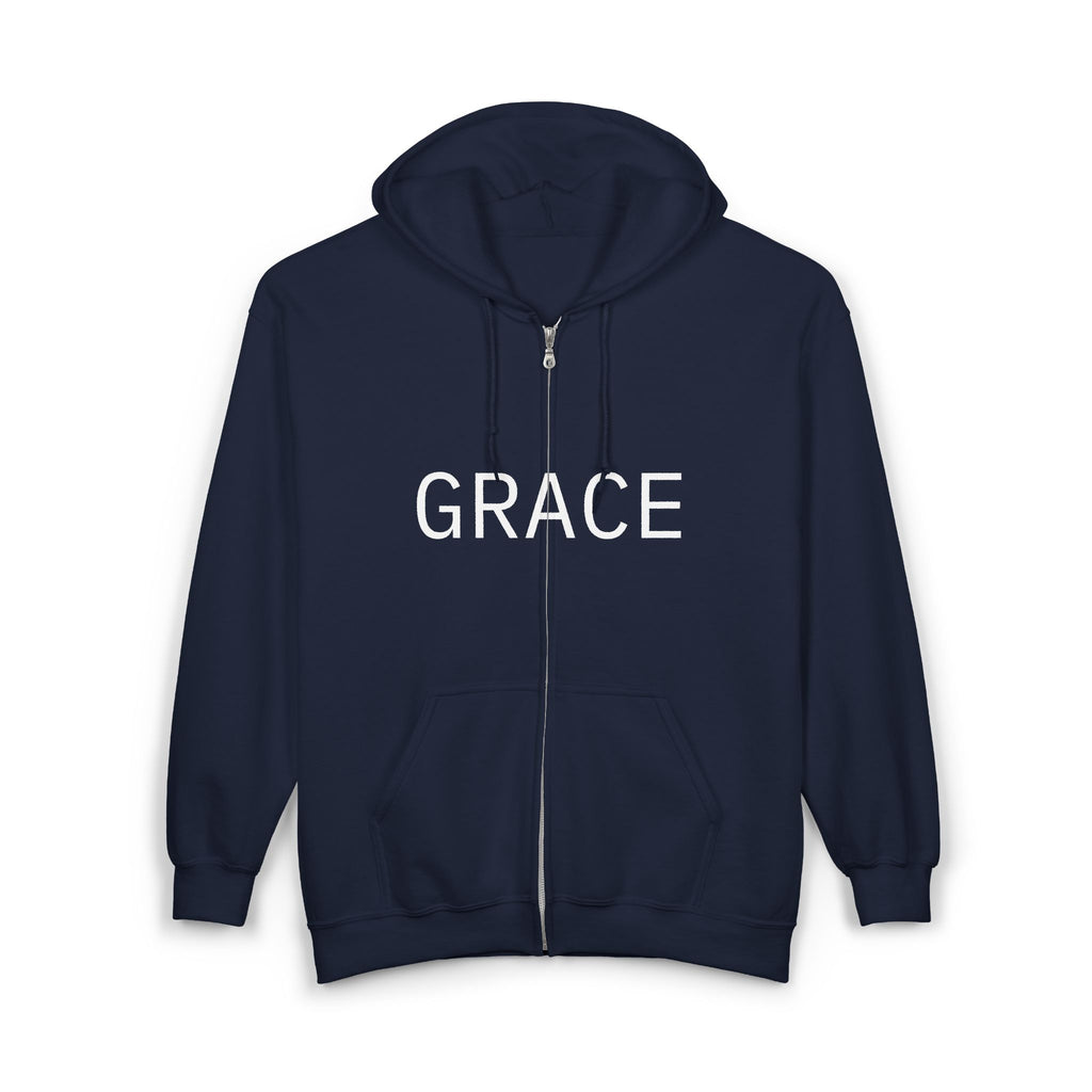 Grace Full-Zip Hoodie – "Product of Grace" Christian Zip-Up Sweatshirt