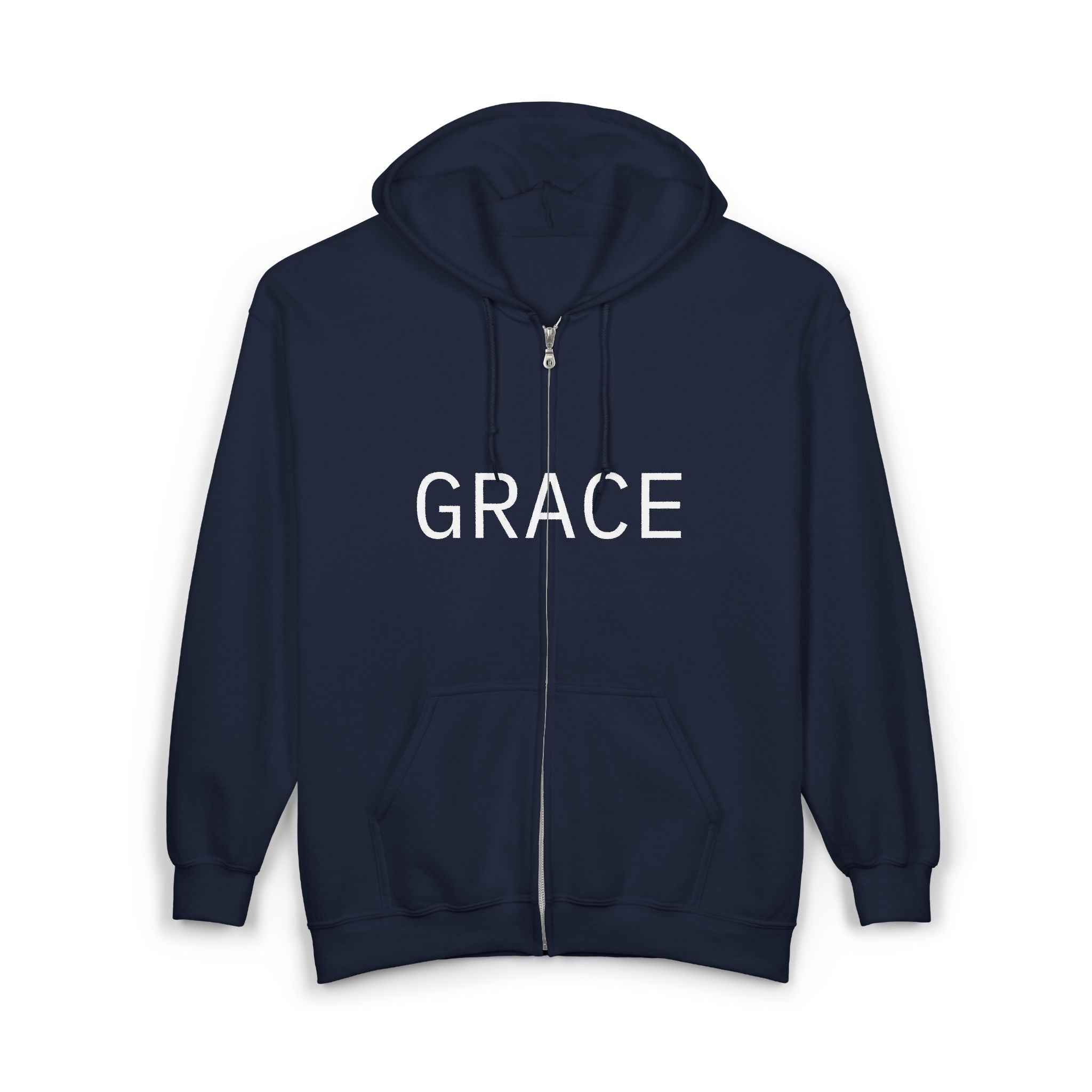Grace Full-Zip Hoodie – "Product of Grace" Christian Zip-Up Sweatshirt