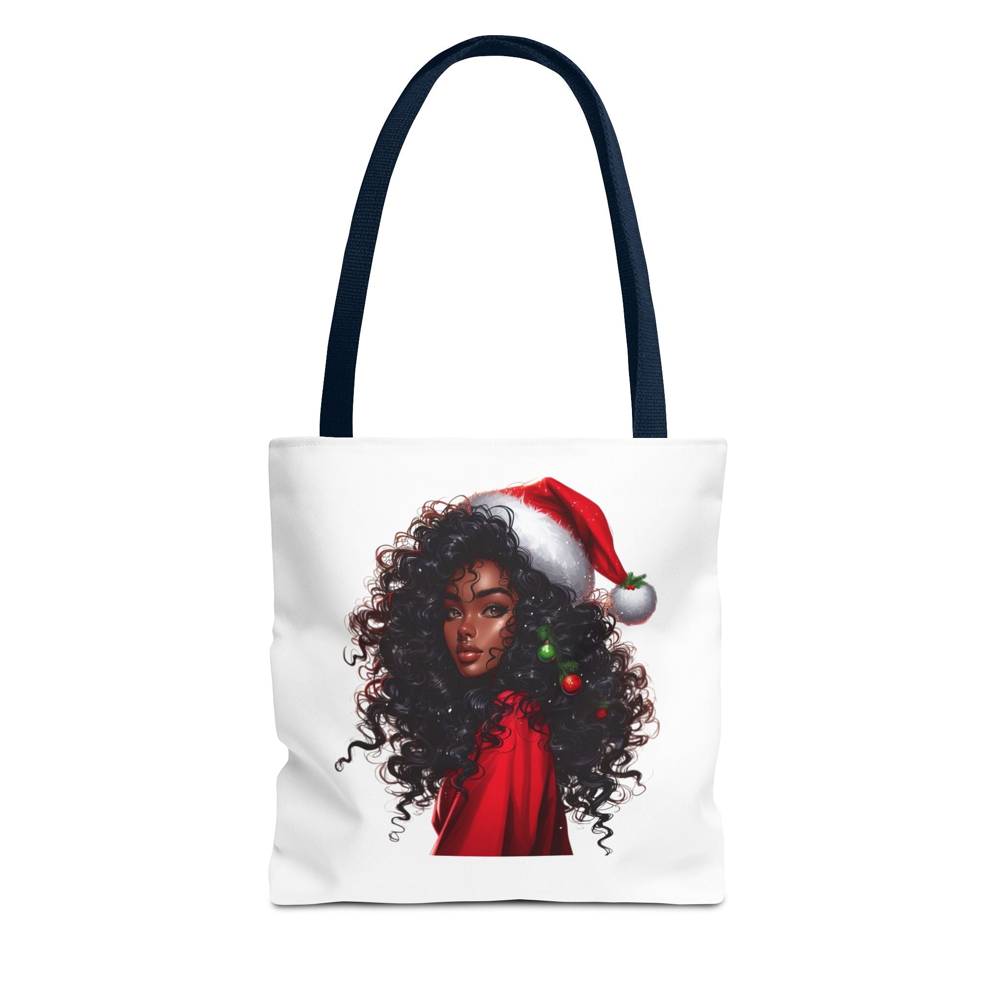 Black Girl Christmas Tote Bag — Festive Holiday Shopping Tote