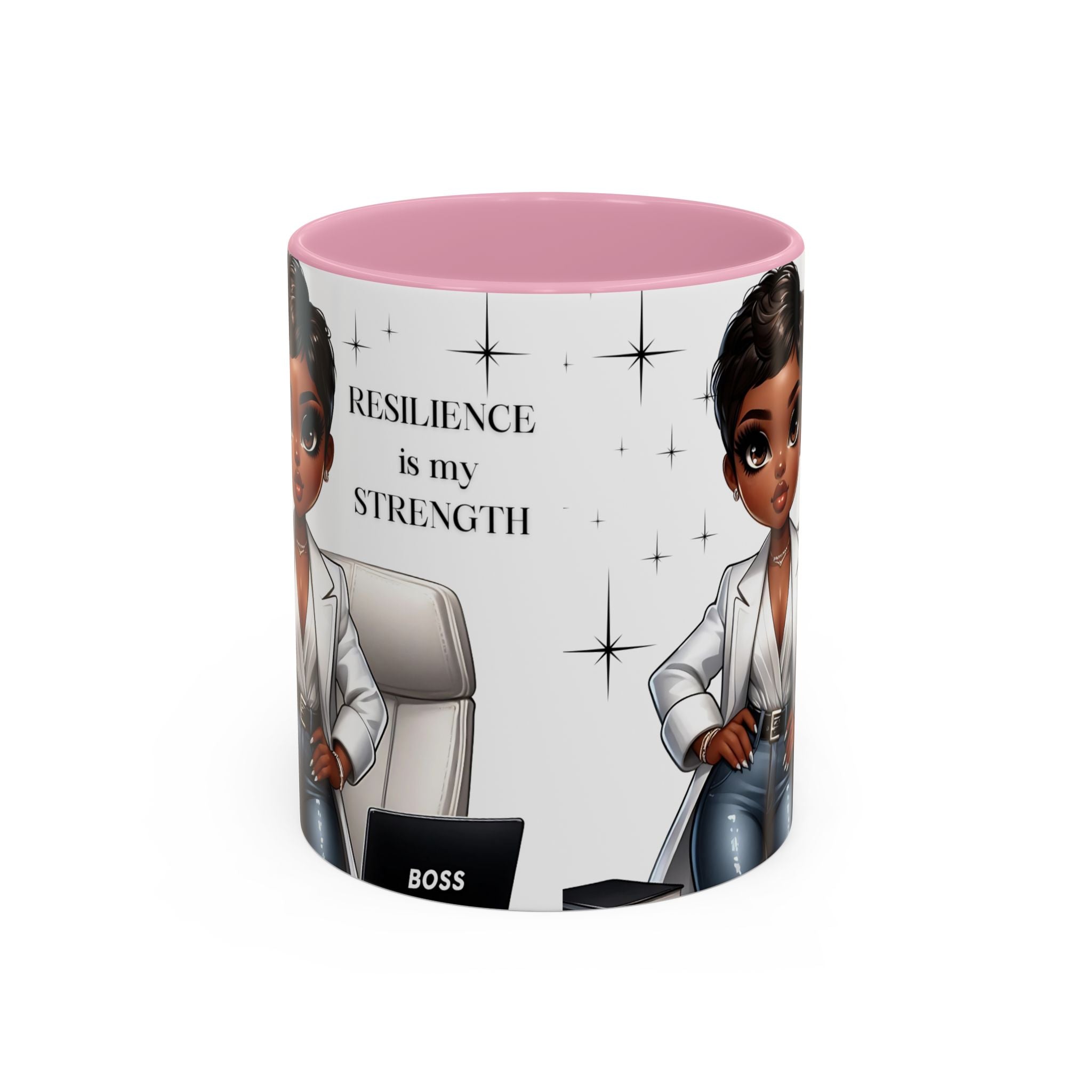 Motivational Black Boss Mug — “Resilience Is My Strength” Coffee Cup (11oz/15oz)