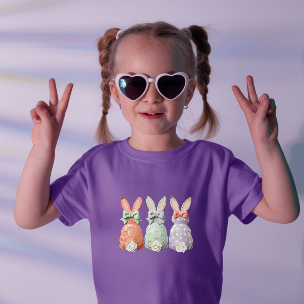 Kids Tee — "Threw Easter" Bunny Pair Graphic