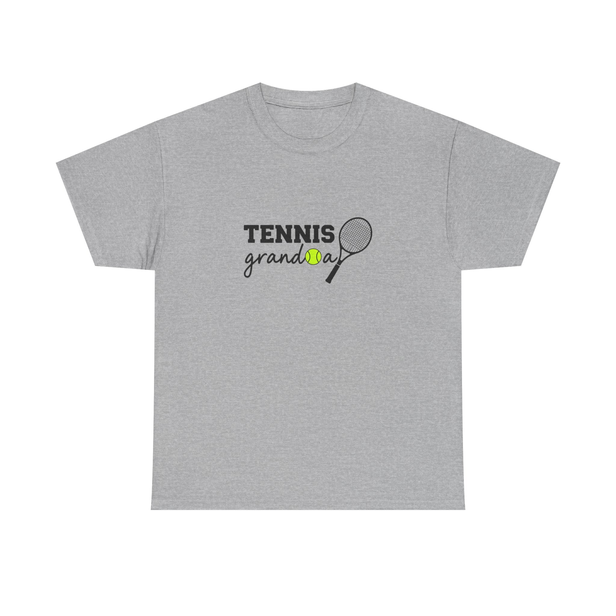 Tennis Granddad Graphic Tee — “TENNIS granddad” Tennis Racket & Ball T‑Shirt