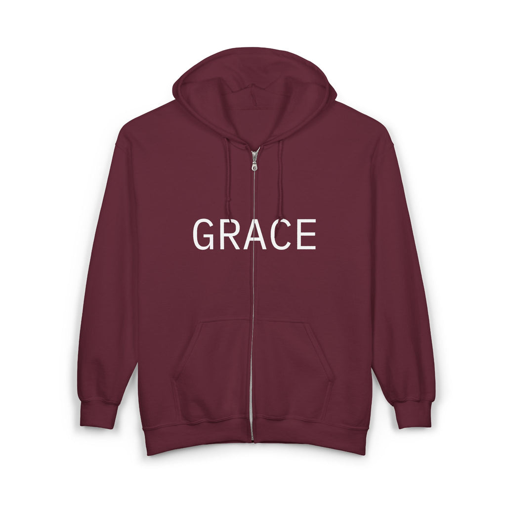 Grace Full-Zip Hoodie – "Product of Grace" Christian Zip-Up Sweatshirt