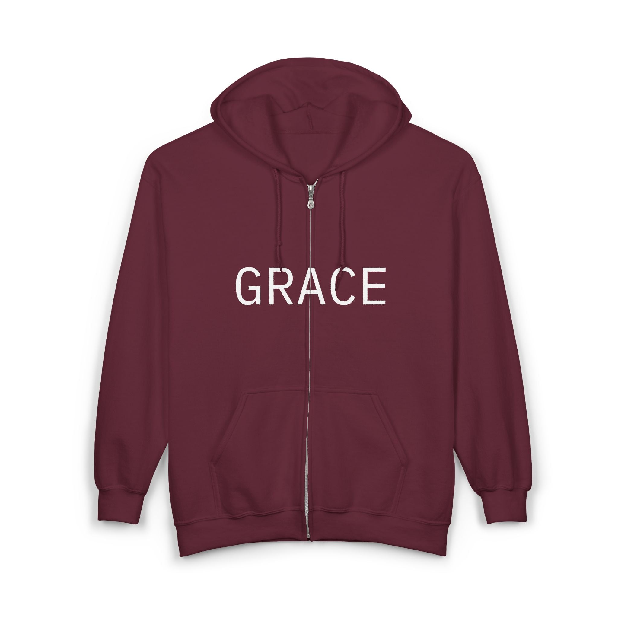 Grace Full-Zip Hoodie – "Product of Grace" Christian Zip-Up Sweatshirt