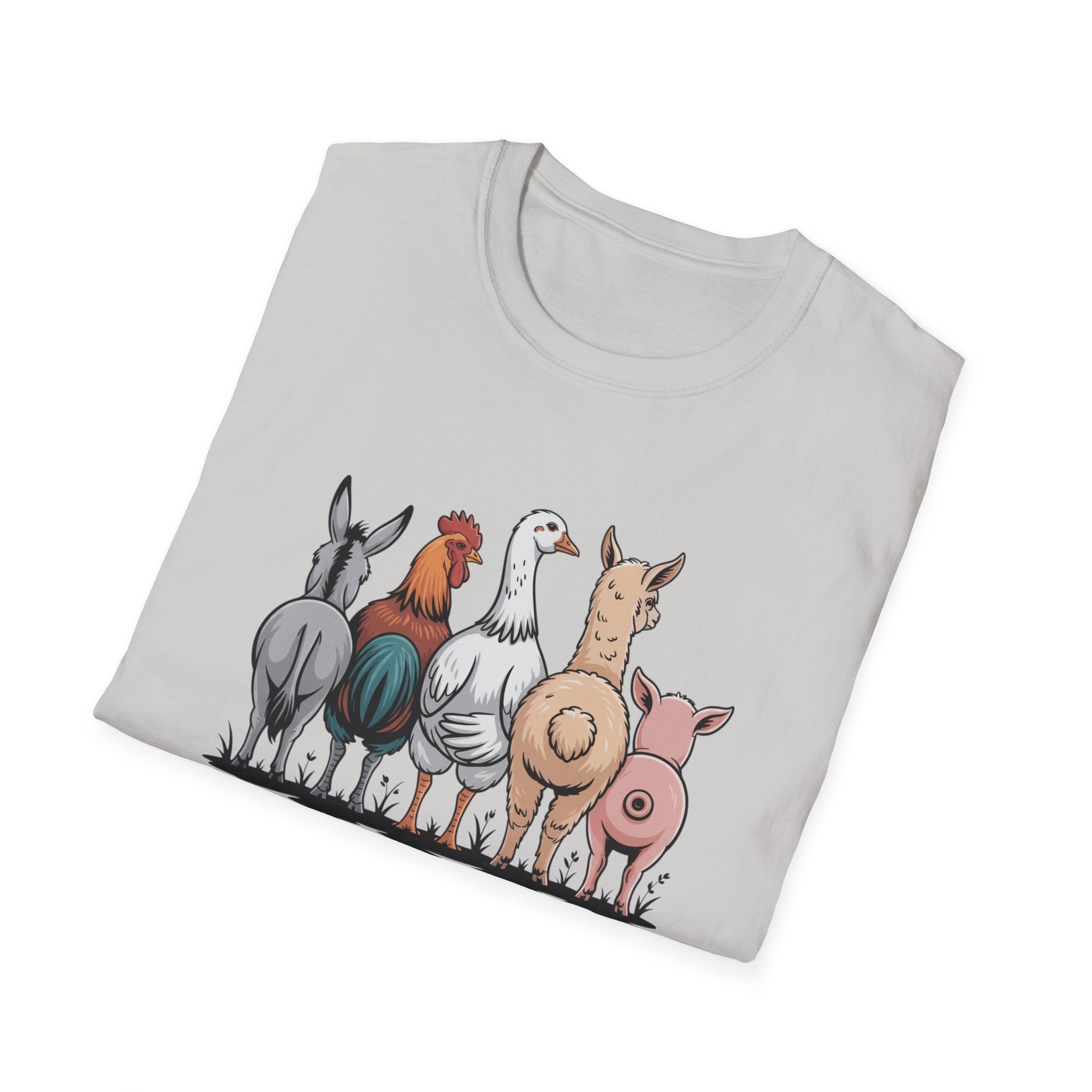 Farm Animal Butt T-Shirt – Cute Barnyard Rear View Tee (Just One More Livestock)