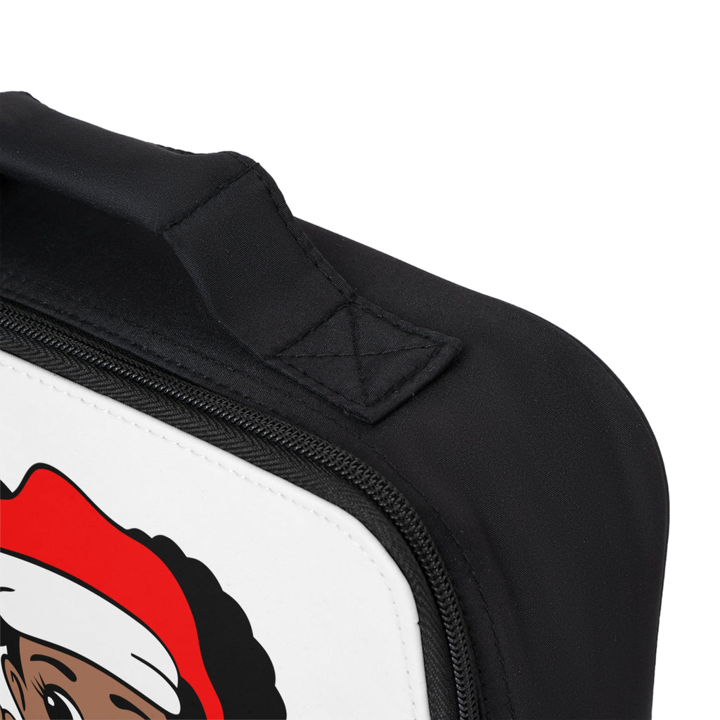 Holiday Peekaboo Lunch Bag – Cute Black Girl with Santa Hat