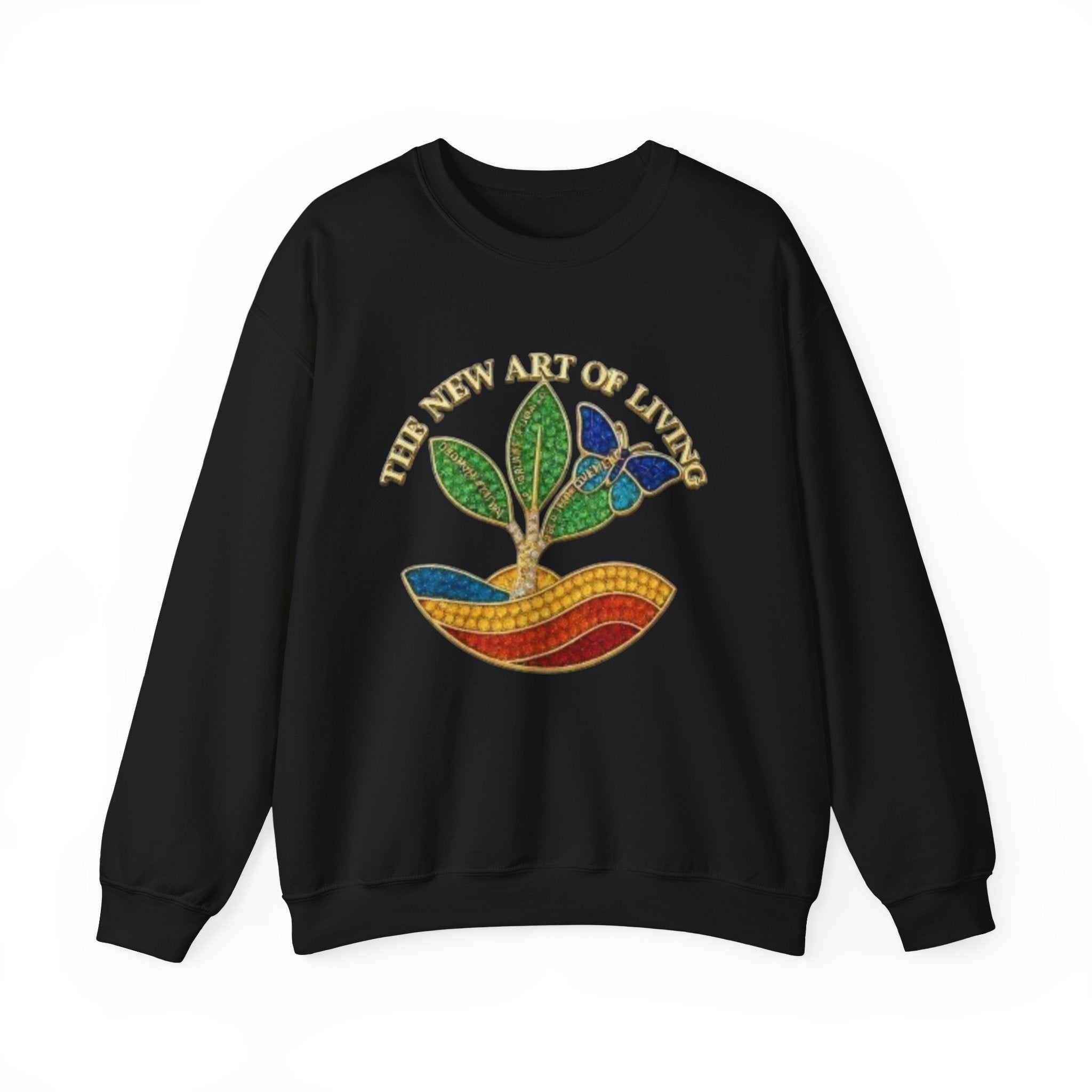 Crewneck Sweatshirt — 'The New Art of Living' Colorful Plant Graphic