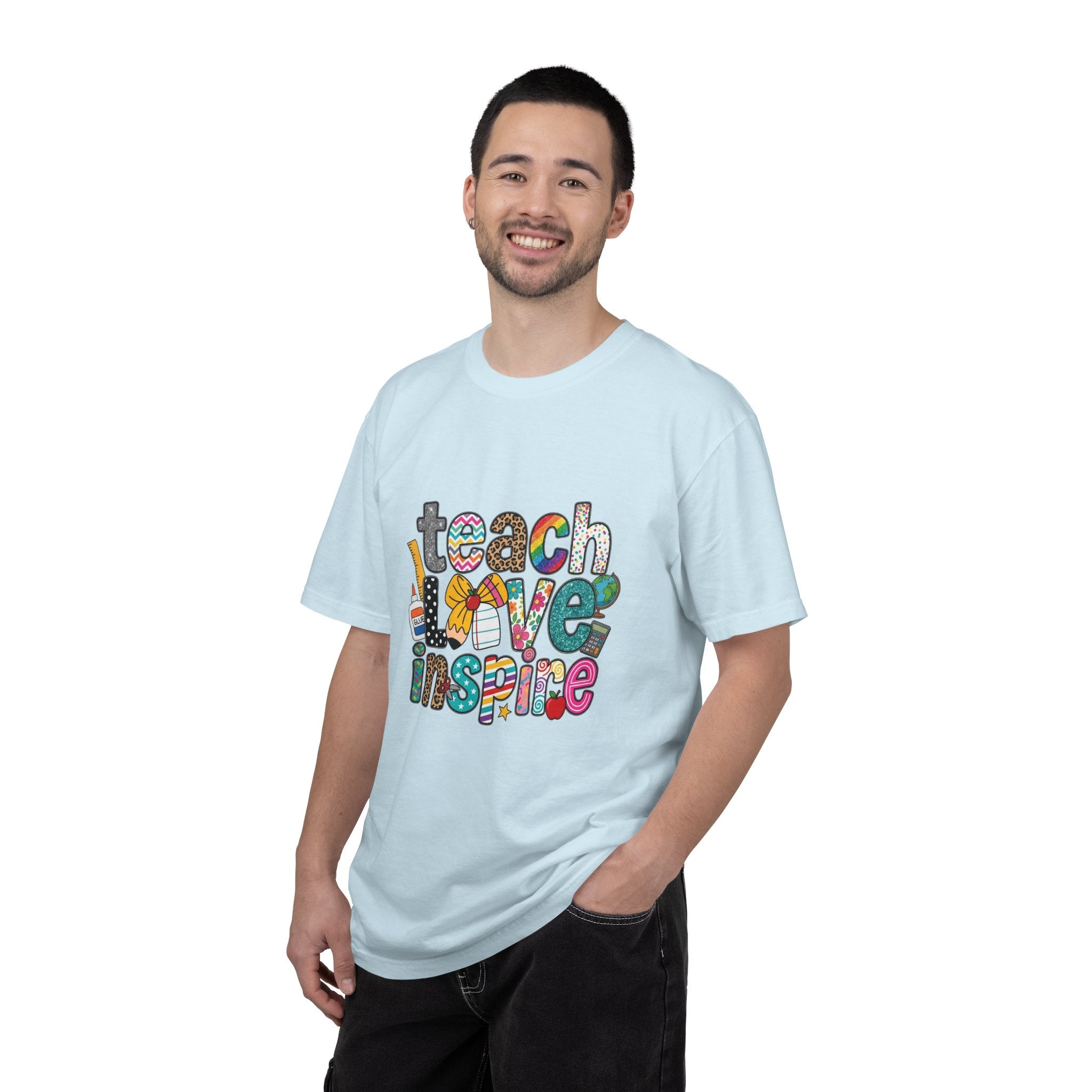 Teach Love Inspire T-Shirt — Colorful Teacher Appreciation Tee