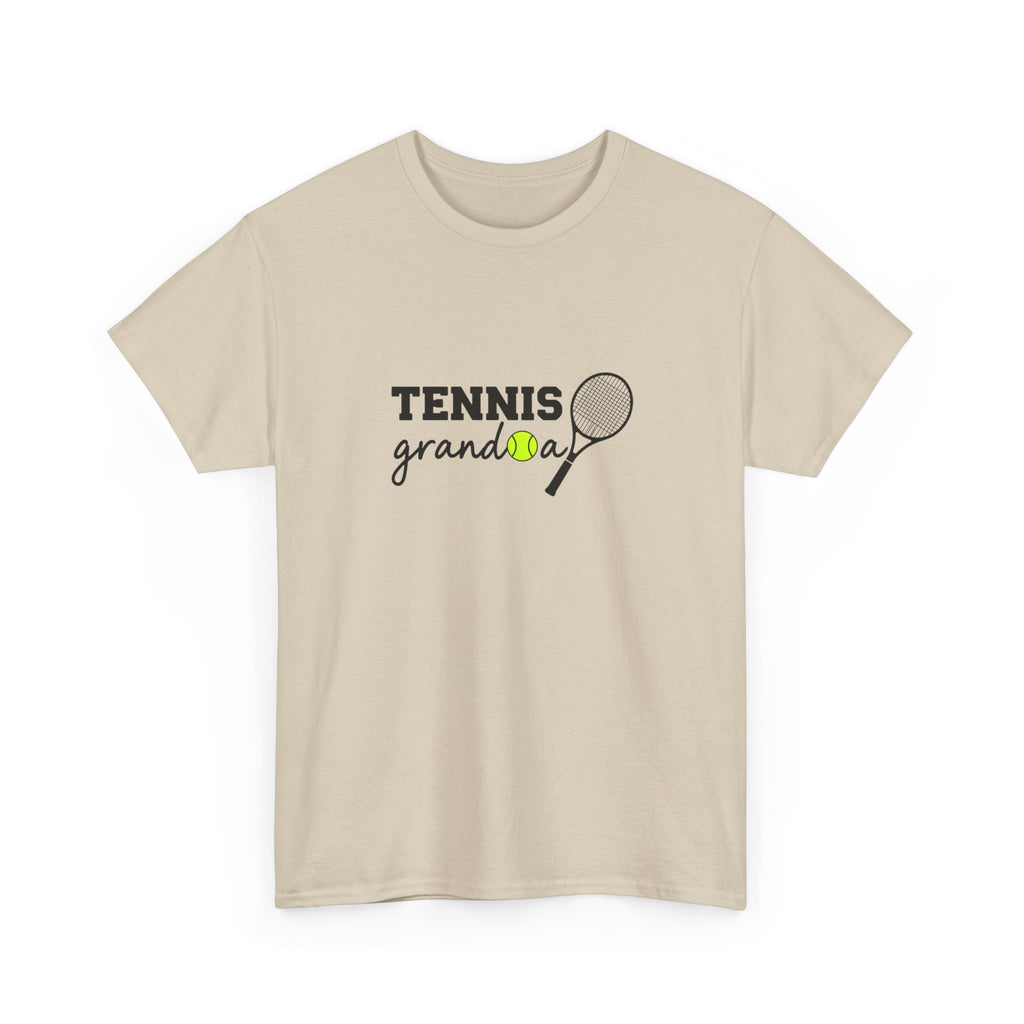 Tennis Granddad Graphic Tee — “TENNIS granddad” Tennis Racket & Ball T‑Shirt
