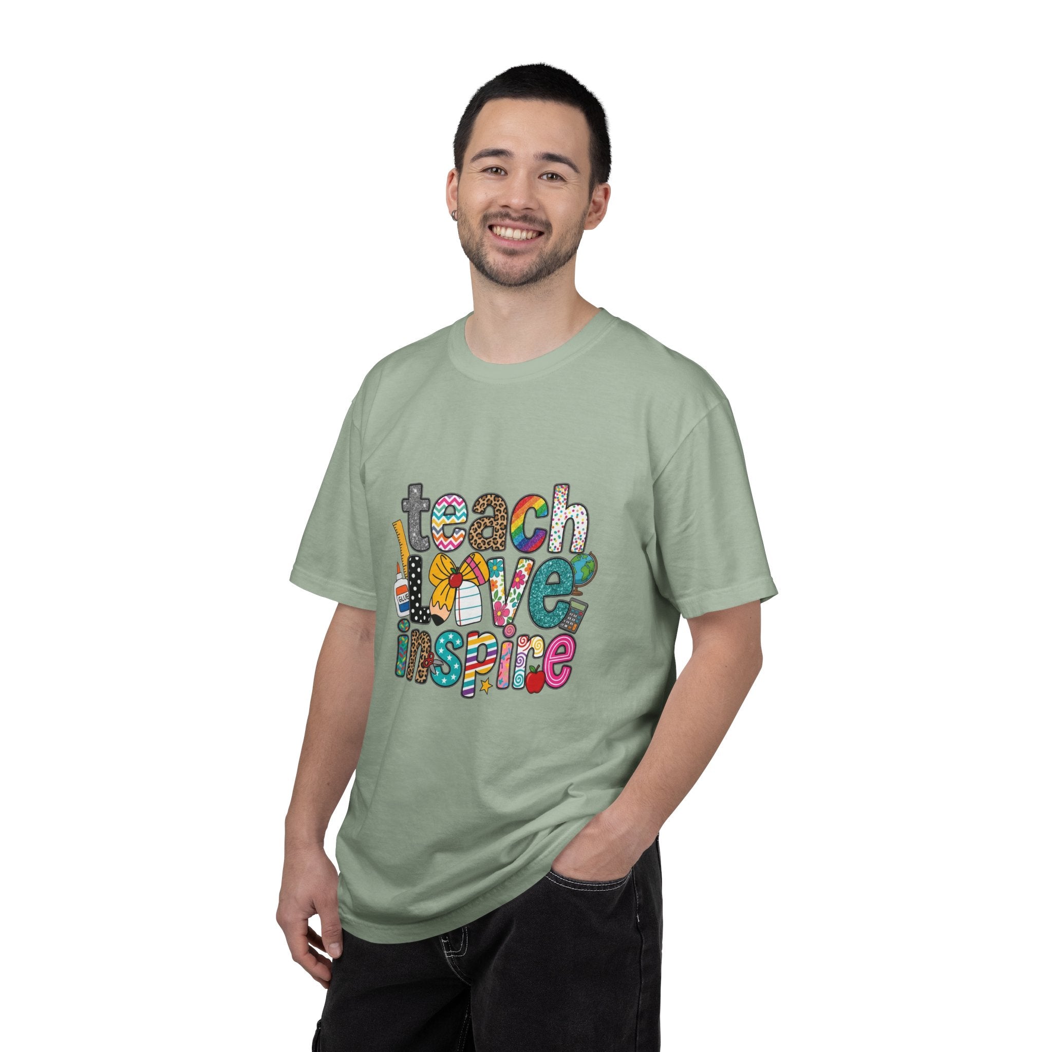 Teach Love Inspire T-Shirt — Colorful Teacher Appreciation Tee