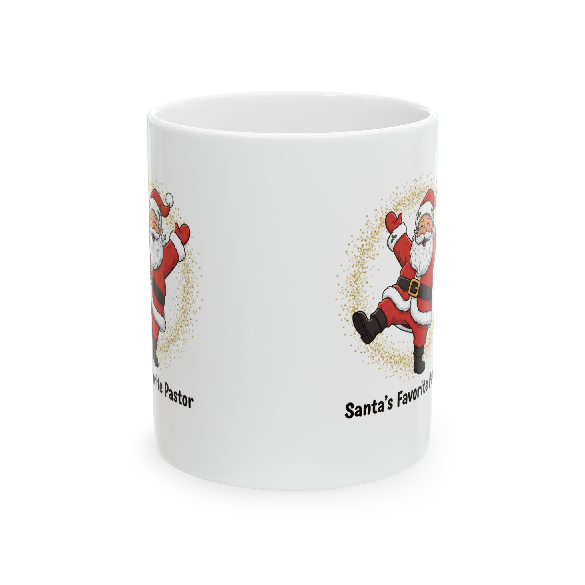 Santa's Favorite Dad Mug — Cute Dancing Santa Christmas Coffee Cup (11oz/15oz)