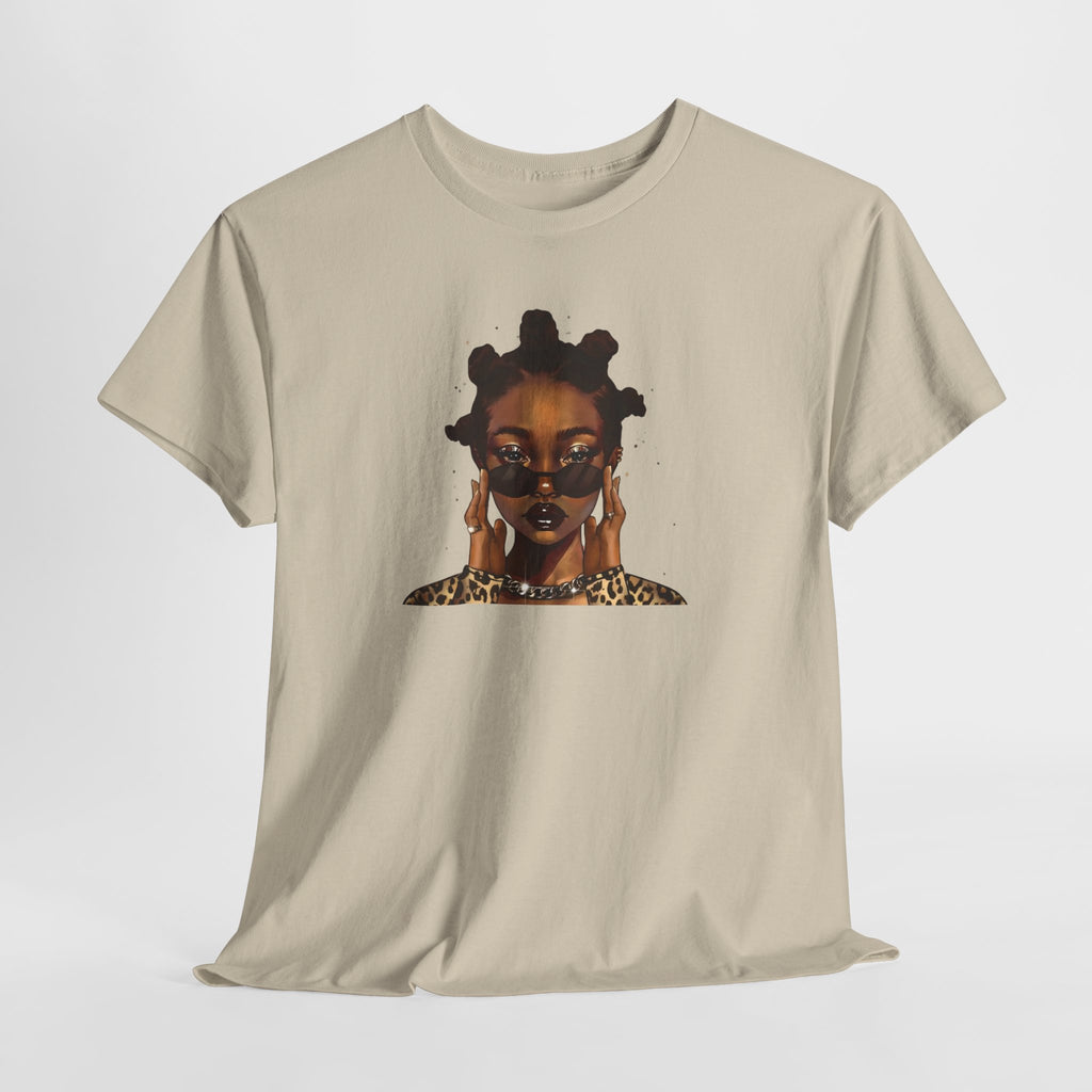 Afro Bantu Knots Portrait Tee | Sunglasses, Gold Jewelry