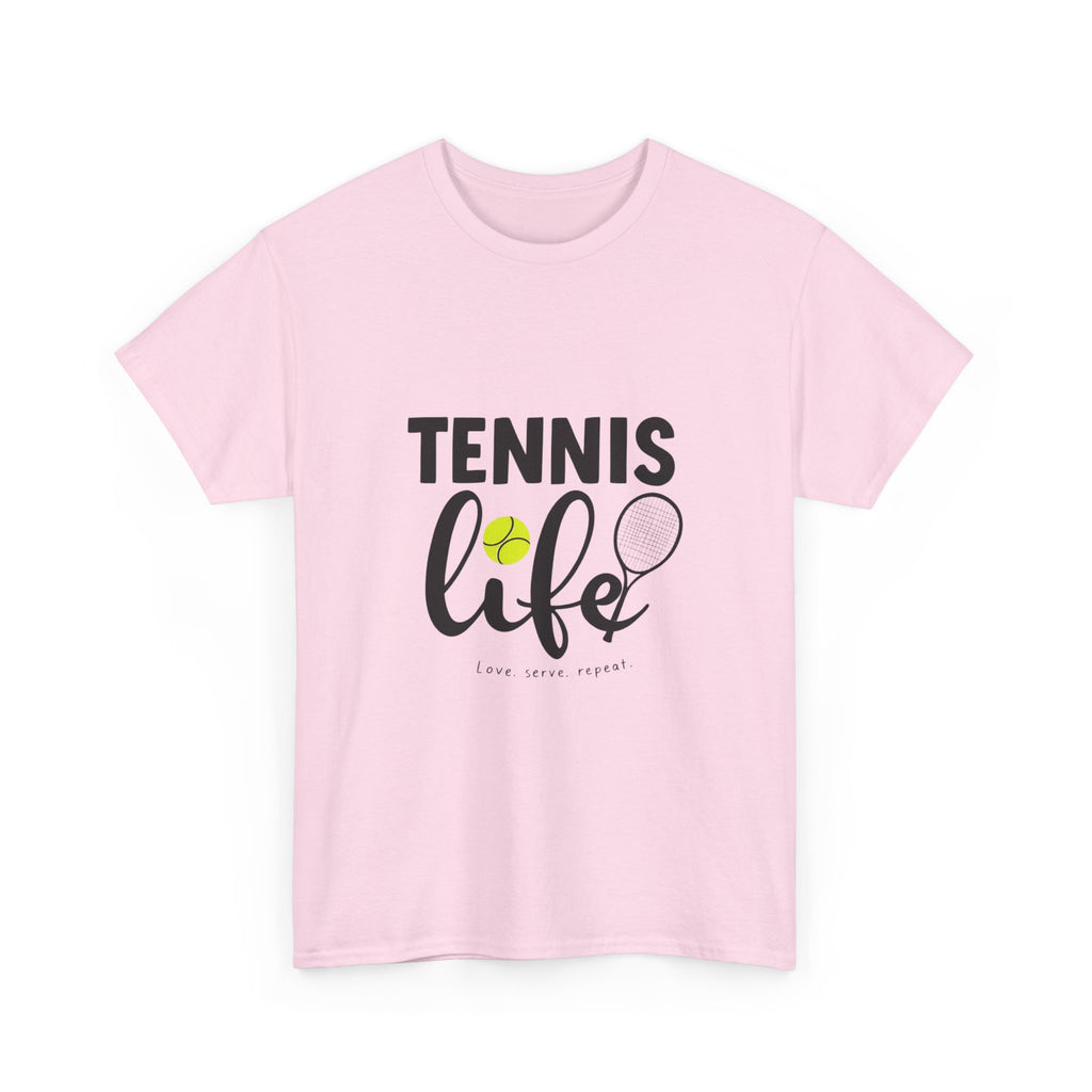 Tennis Life Heavy Cotton T-Shirt – Premium Comfort &amp; Bold Print Quality