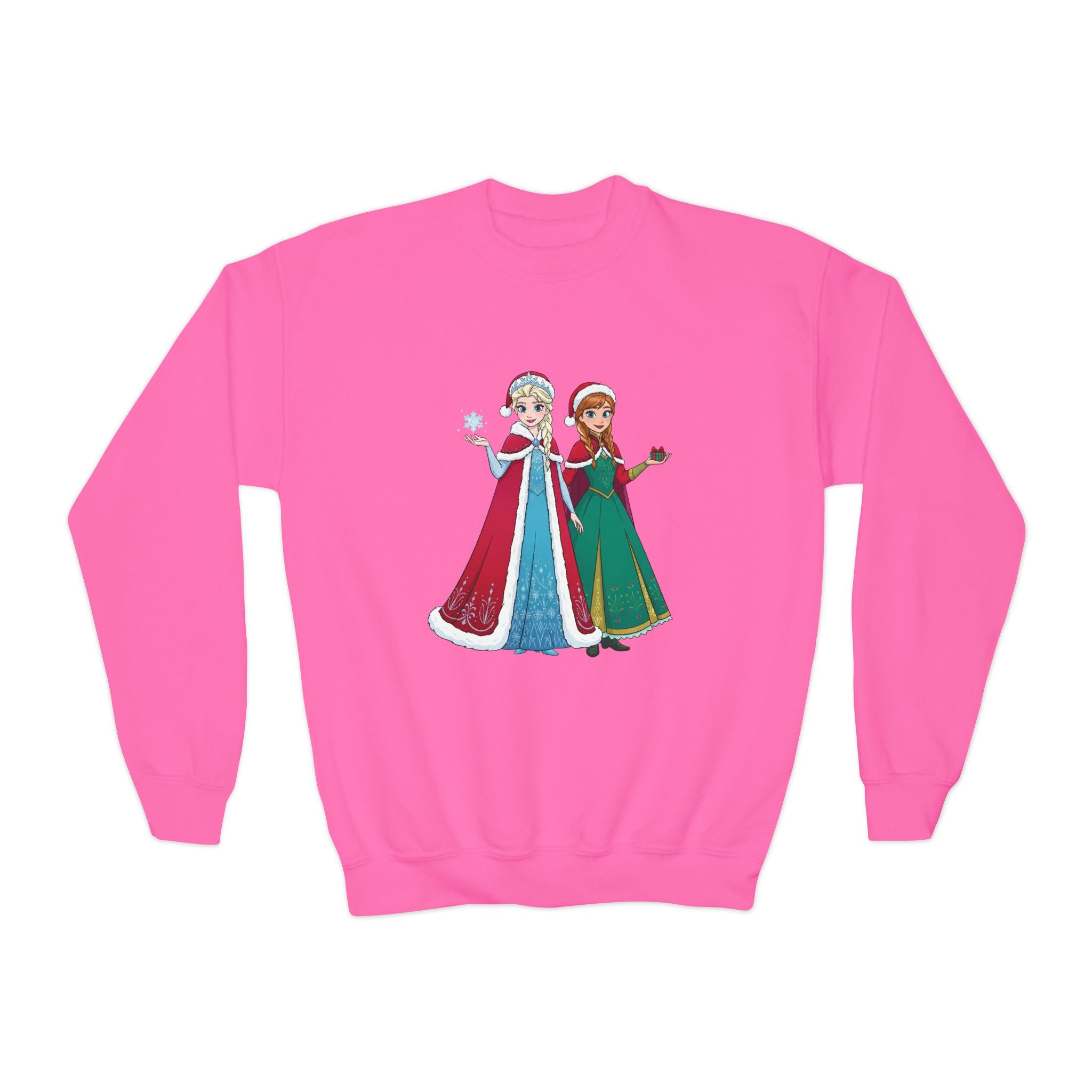 Girls' Princess Sisters Crewneck Sweatshirt – Winter Frozen-Inspired Design