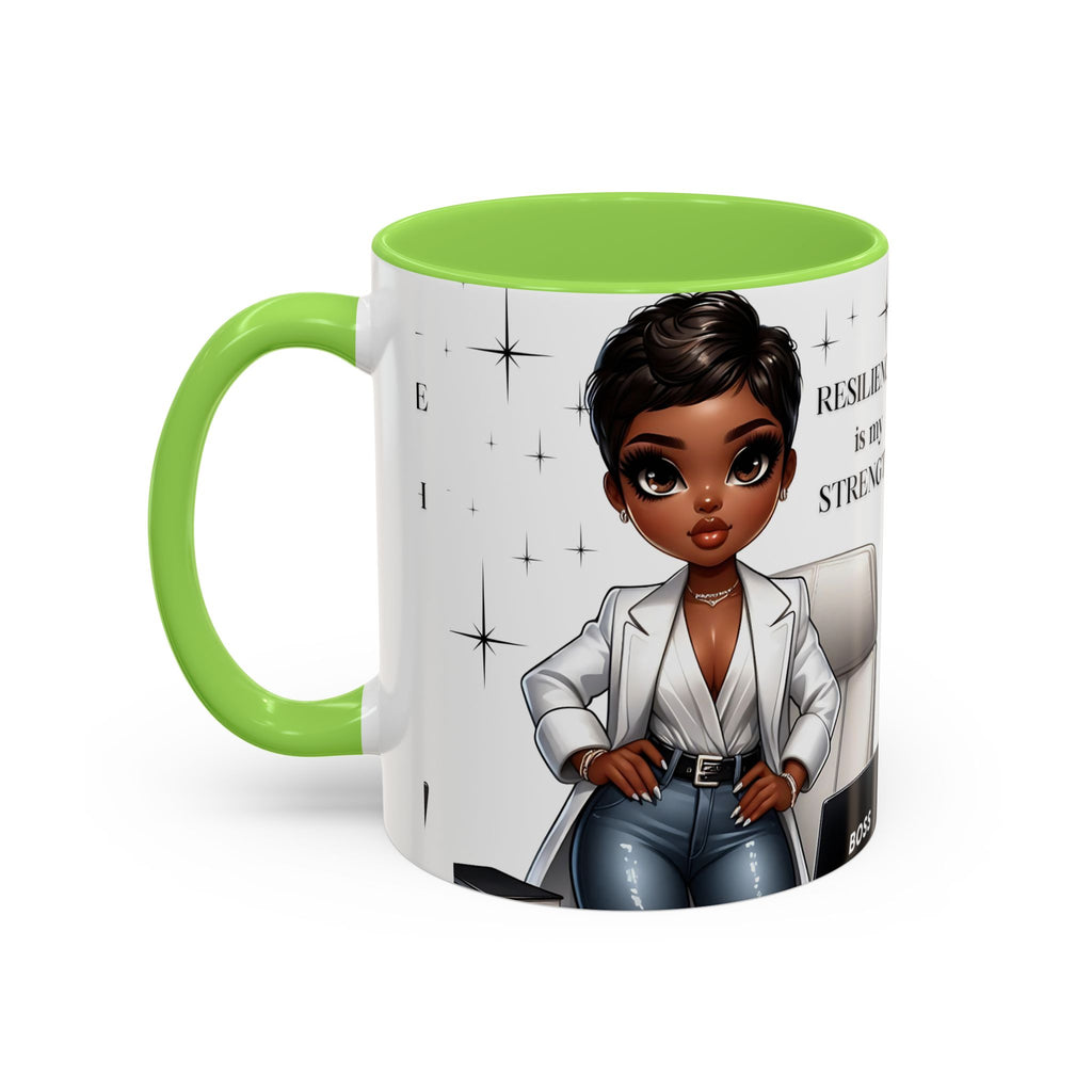 Motivational Black Boss Mug — “Resilience Is My Strength” Coffee Cup (11oz/15oz)