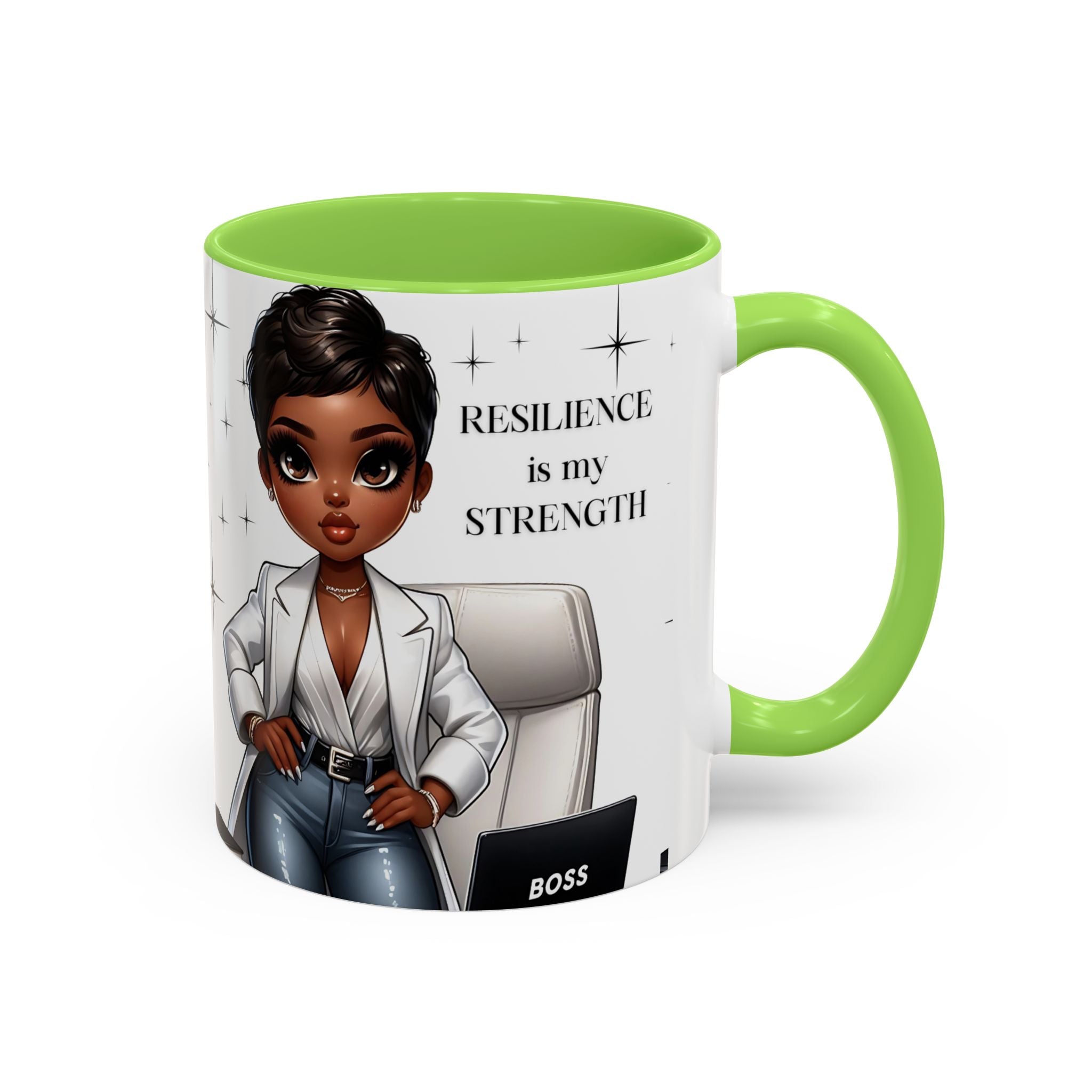 Motivational Black Boss Mug — “Resilience Is My Strength” Coffee Cup (11oz/15oz)