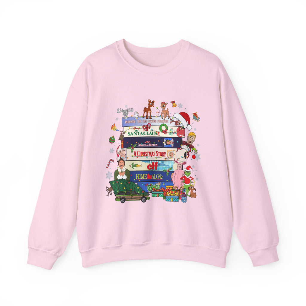 Stacked Holiday Classics sweatshirt | Christmas movie stack crewneck| Retro Holiday| Funny Festive Crewneck| Merry Christmas 90s Movie