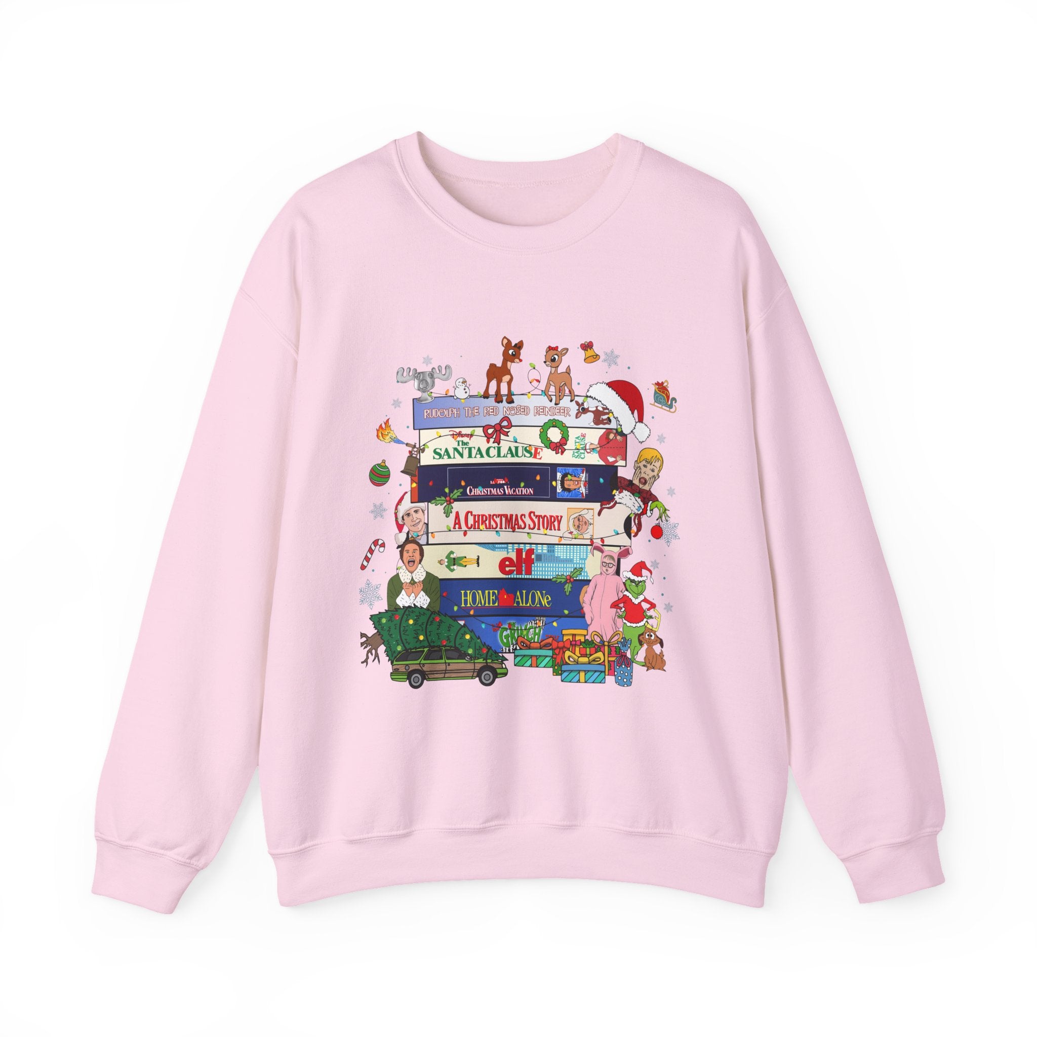 Stacked Holiday Classics sweatshirt | Christmas movie stack crewneck| Retro Holiday| Funny Festive Crewneck| Merry Christmas 90s Movie