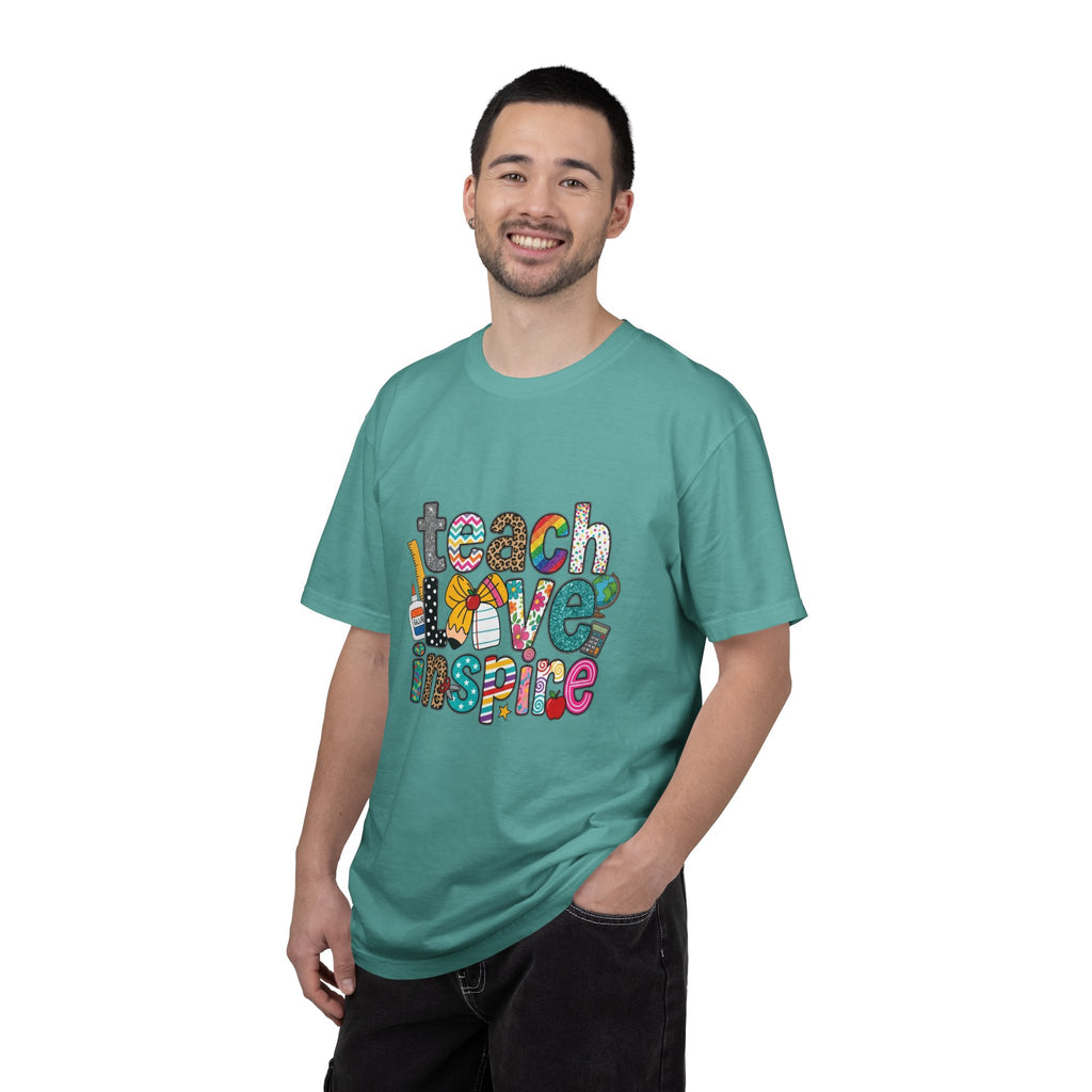 Teach Love Inspire T-Shirt — Colorful Teacher Appreciation Tee