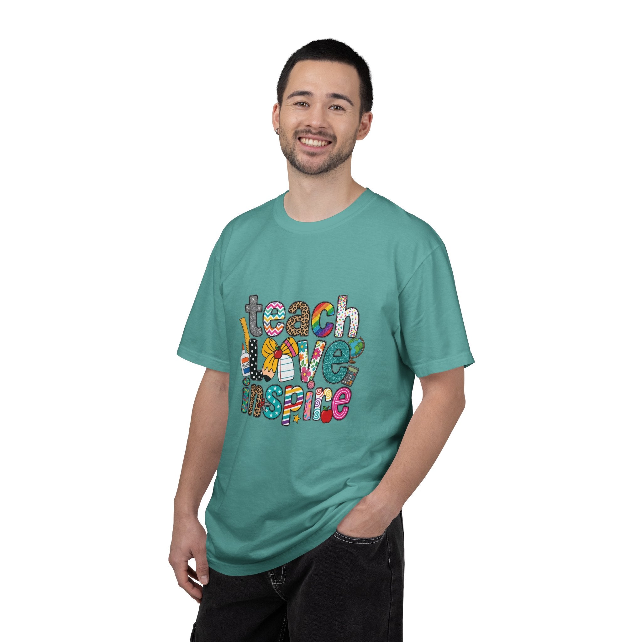 Teach Love Inspire T-Shirt — Colorful Teacher Appreciation Tee