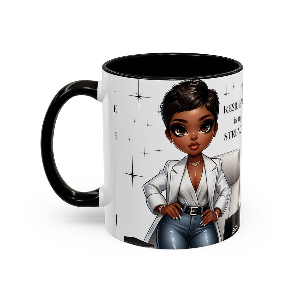 Motivational Black Boss Mug — “Resilience Is My Strength” Coffee Cup (11oz/15oz)