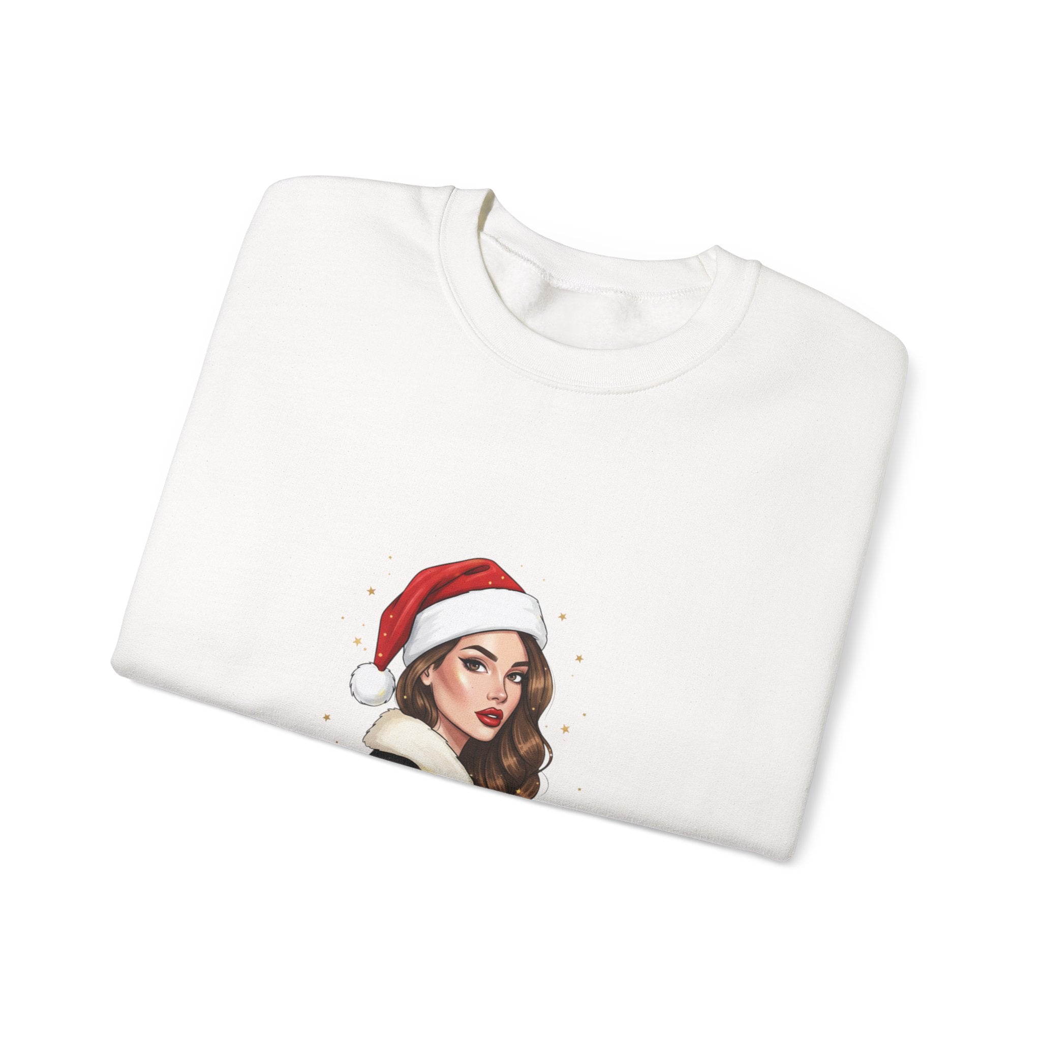 Holiday Glam Crewneck Sweatshirt — 'Santa Hat Glam' Christmas Sweater