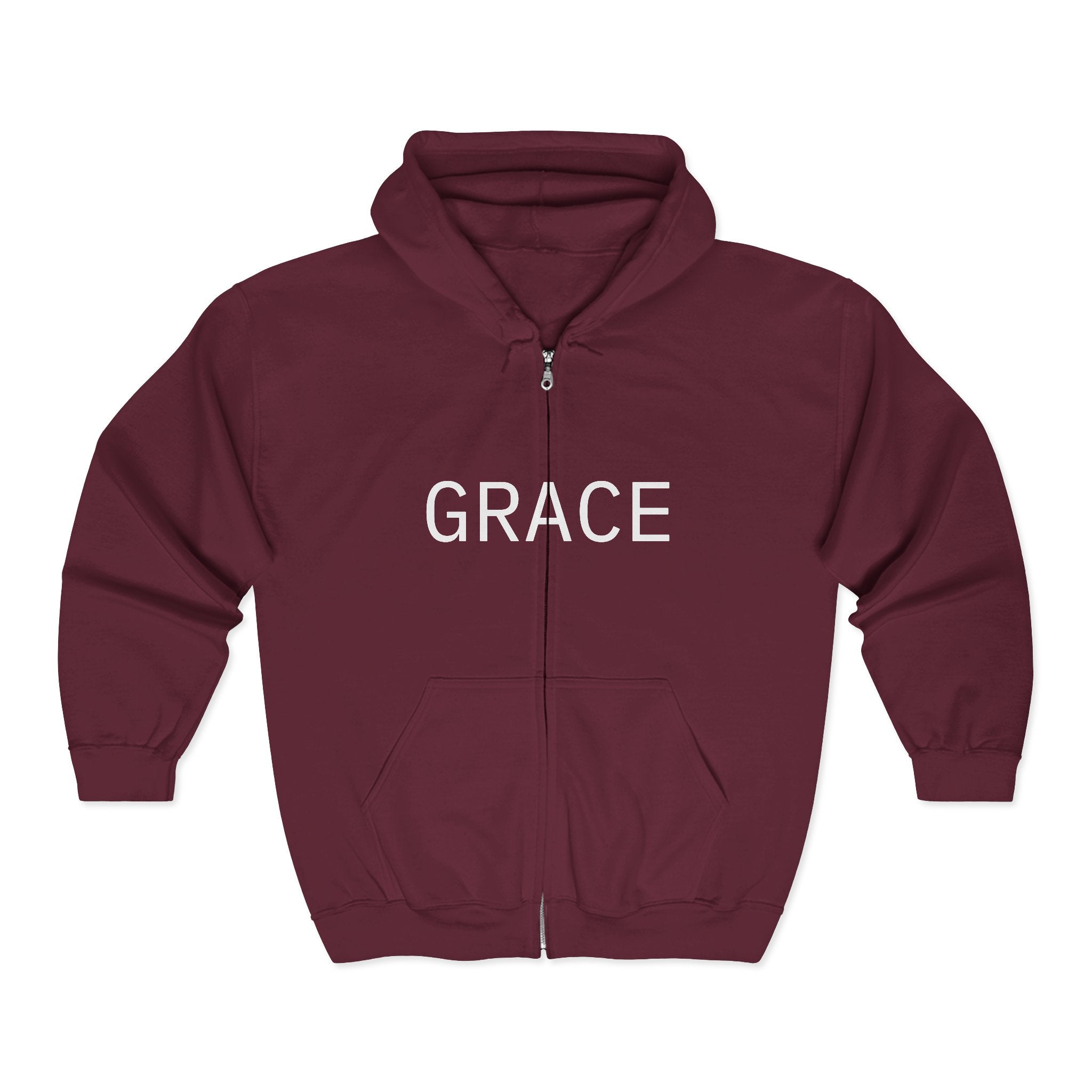 Grace Full-Zip Hoodie – "Product of Grace" Christian Zip-Up Sweatshirt