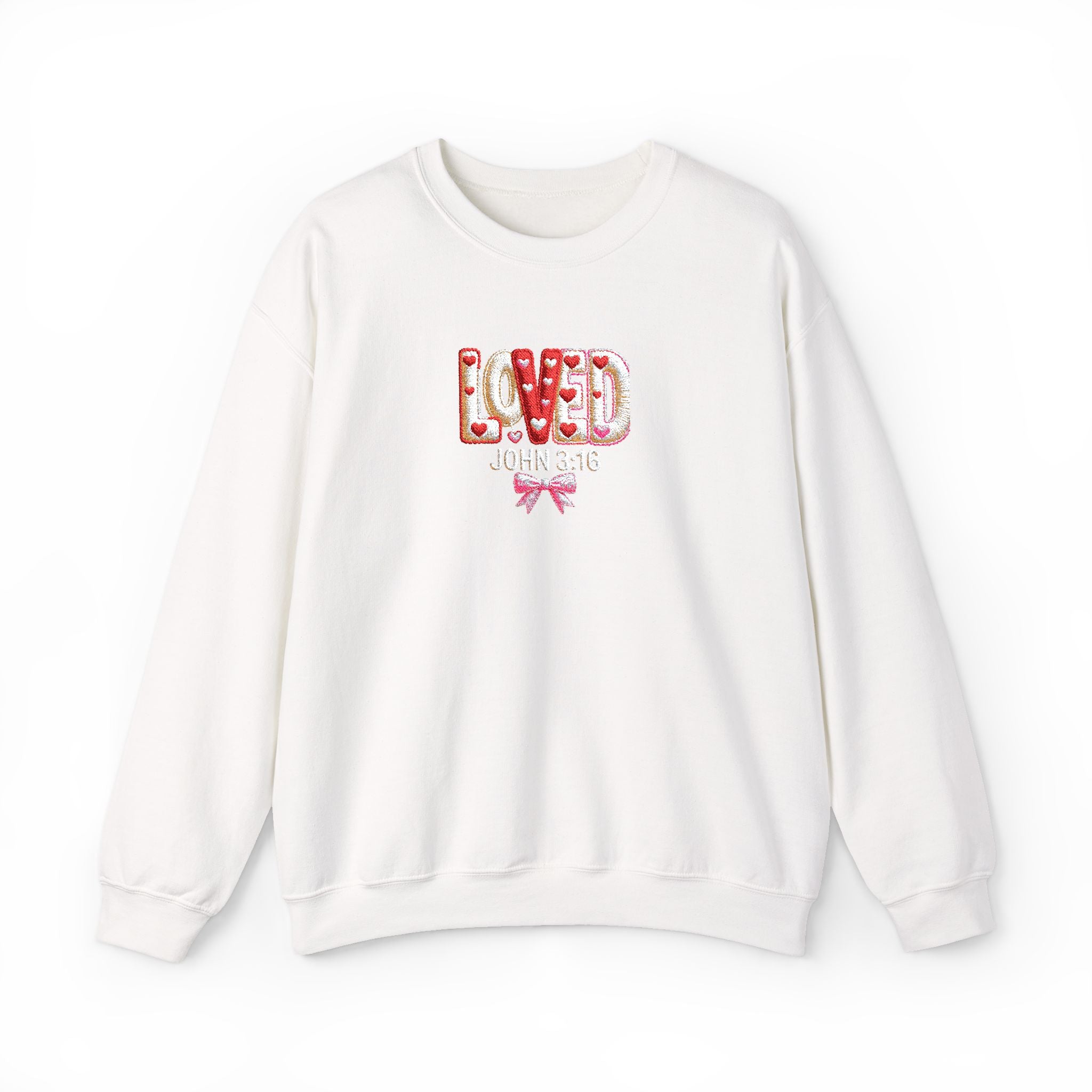John 3:16 'Loved' Crewneck Sweatshirt — Christian Faith Graphic Sweatshirt