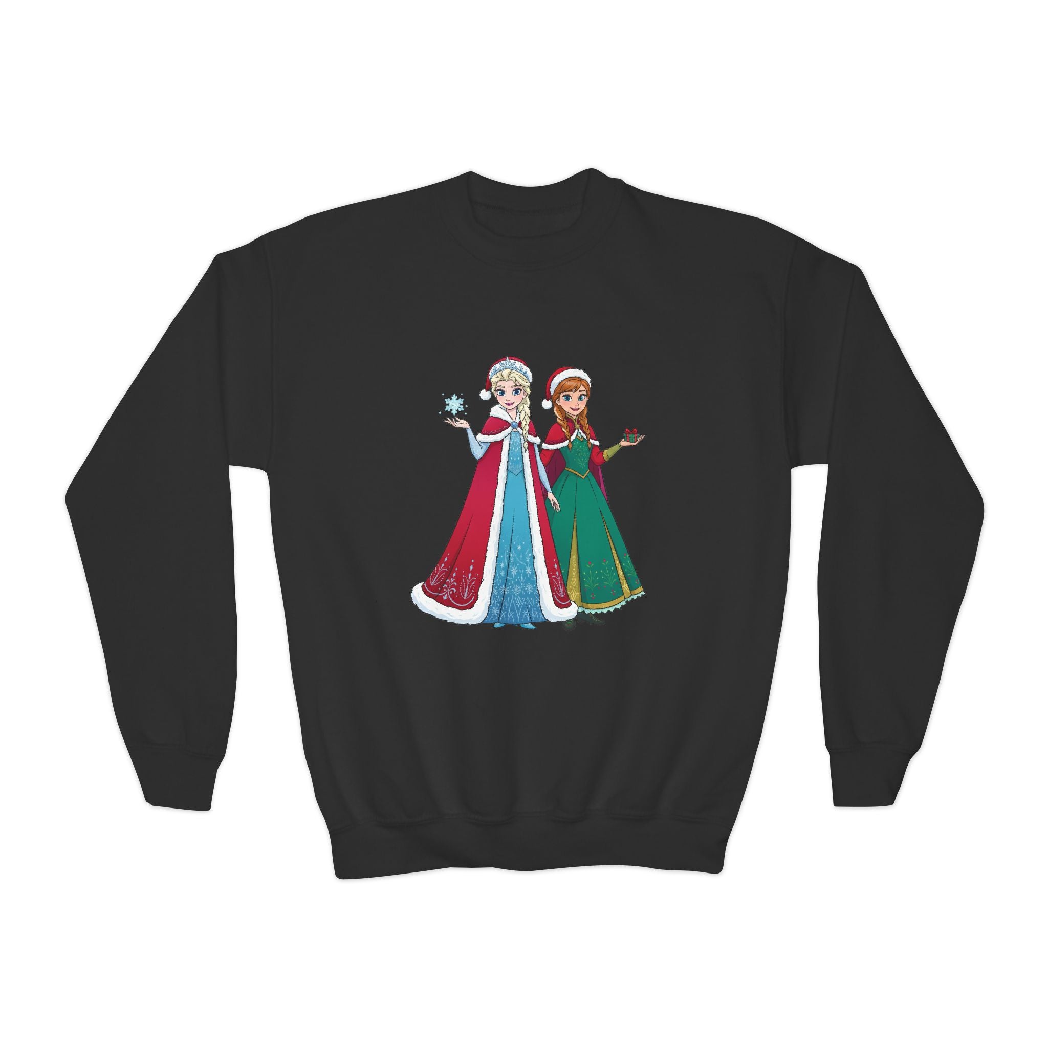 Girls' Princess Sisters Crewneck Sweatshirt – Winter Frozen-Inspired Design