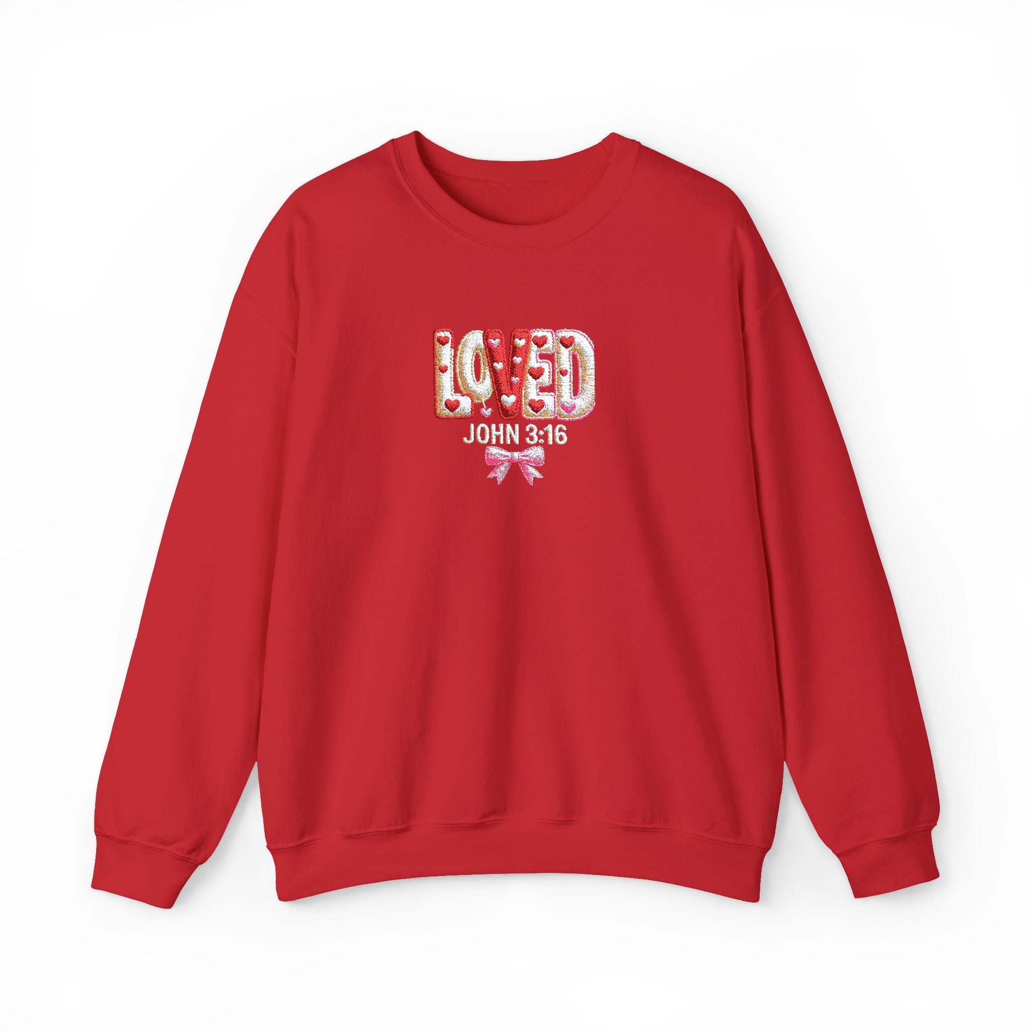 John 3:16 'Loved' Crewneck Sweatshirt — Christian Faith Graphic Sweatshirt