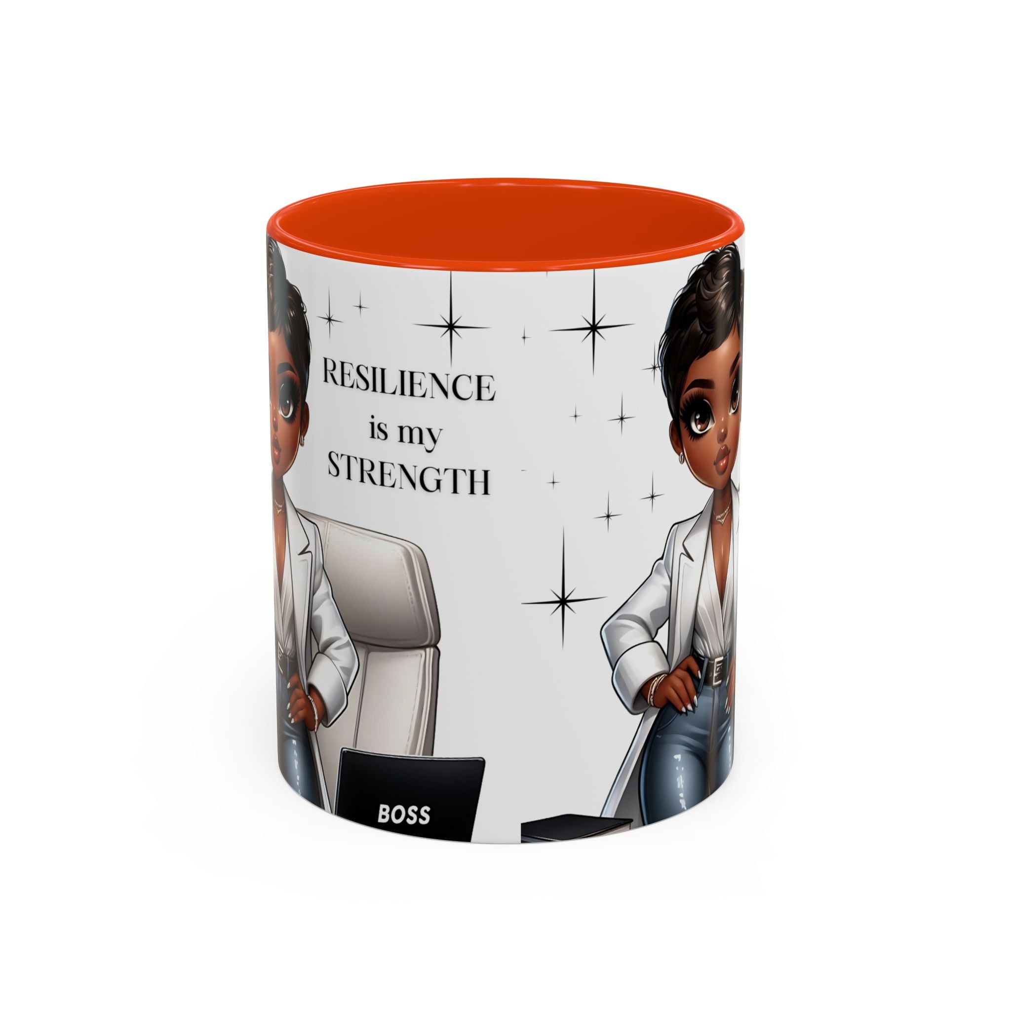 Motivational Black Boss Mug — “Resilience Is My Strength” Coffee Cup (11oz/15oz)
