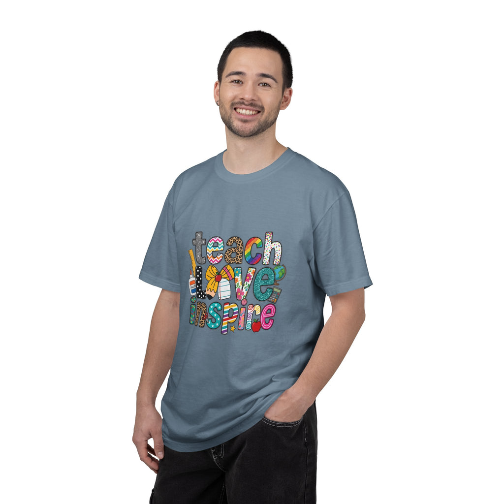 Teach Love Inspire T-Shirt — Colorful Teacher Appreciation Tee