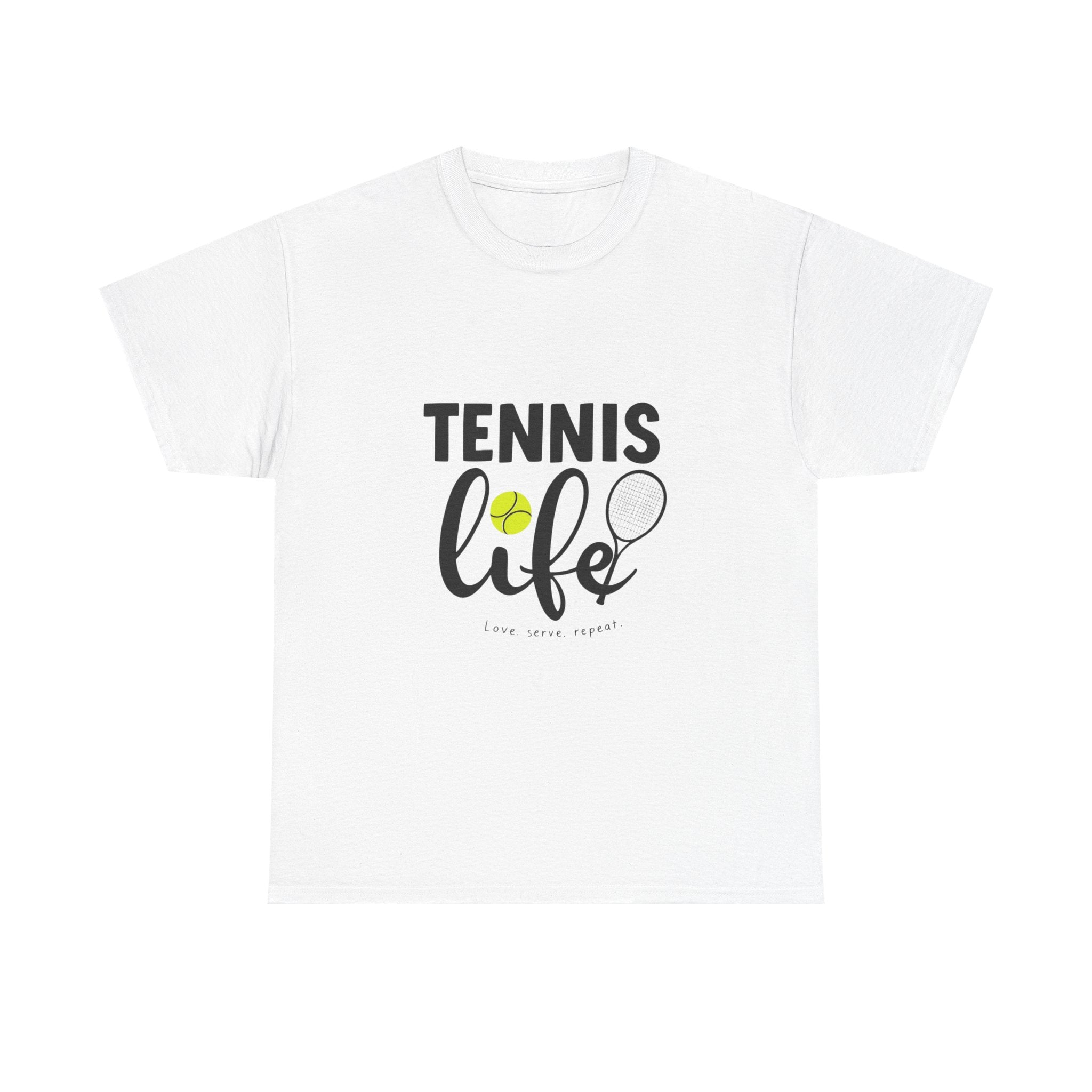 Tennis Life Heavy Cotton T-Shirt – Premium Comfort &amp; Bold Print Quality