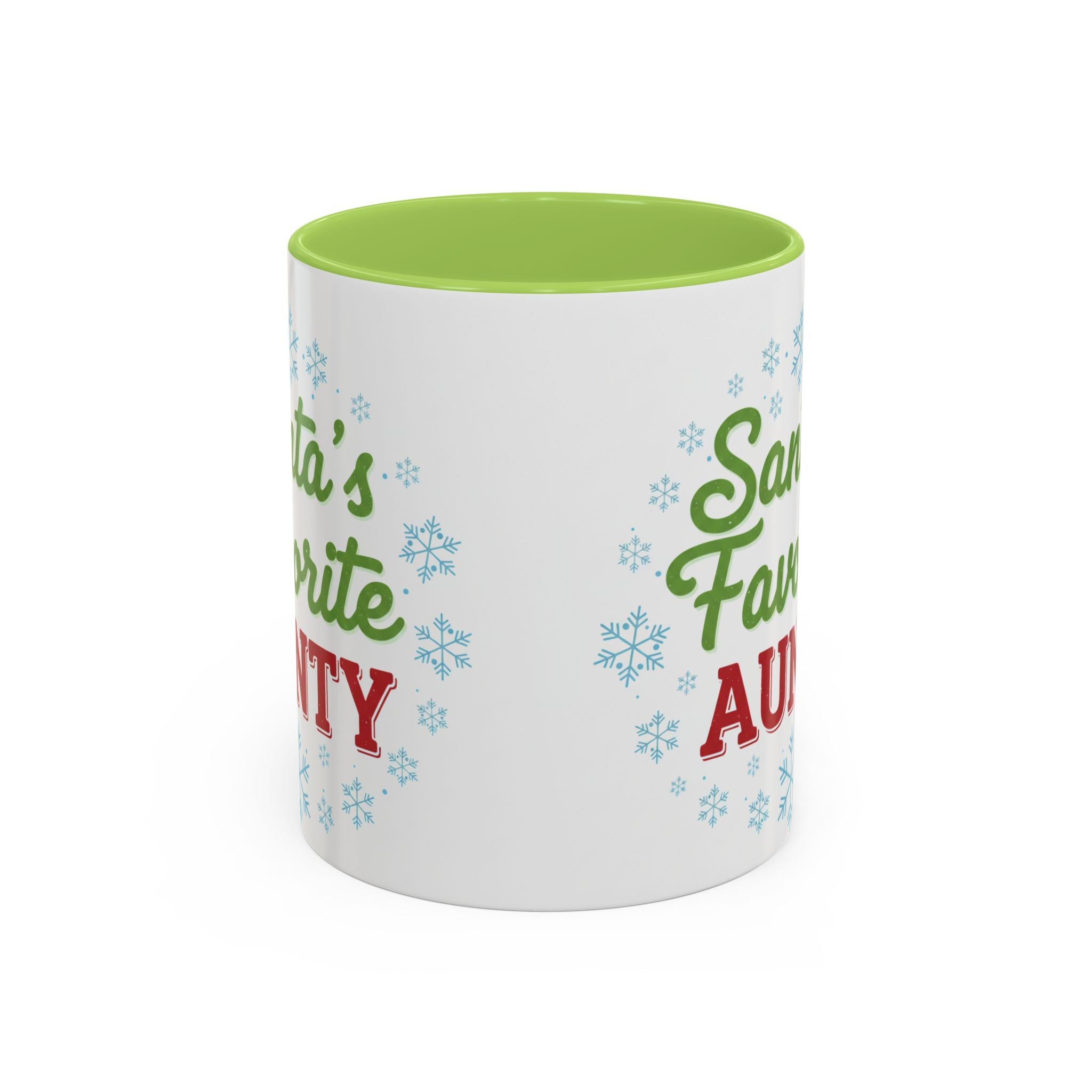 Santa's Favorite Aunty Accent Coffee Mug – Holiday Christmas Gift (11/15oz)