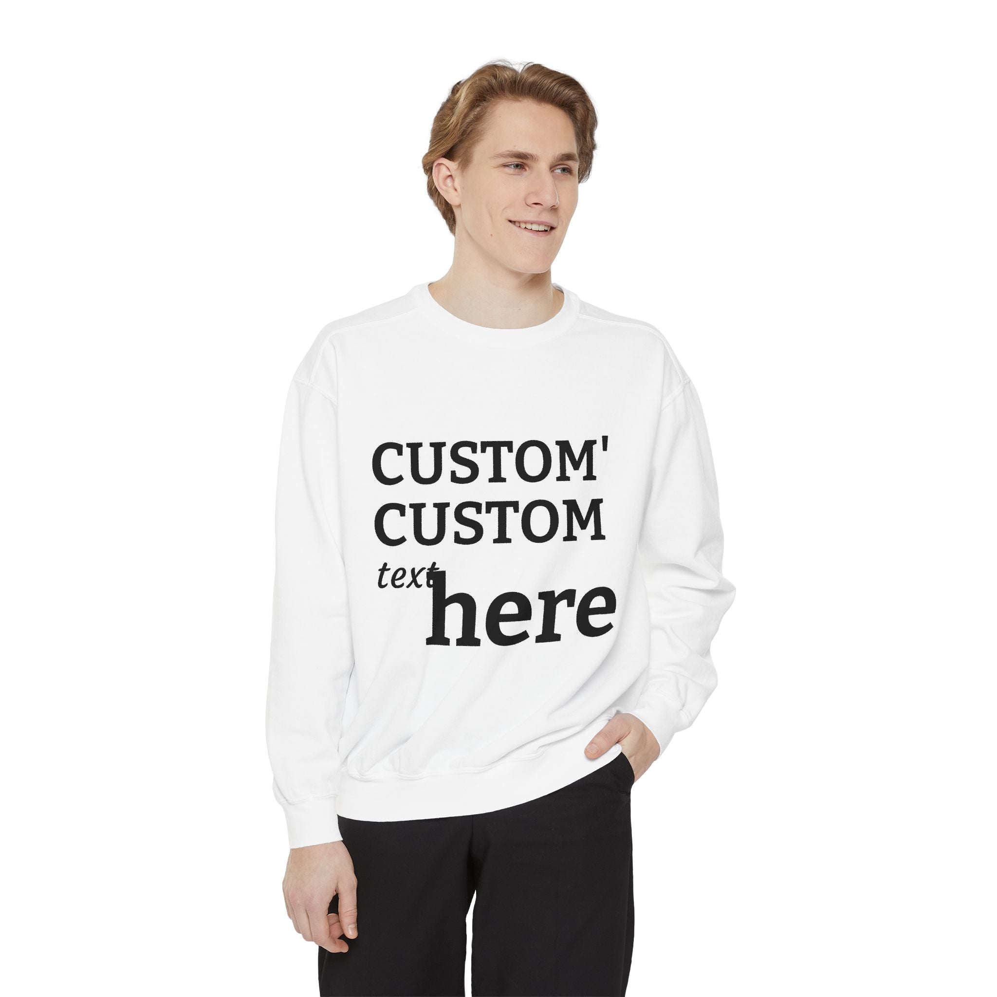 Custom Text Sweatshirt — Personalized Minimalist Crewneck