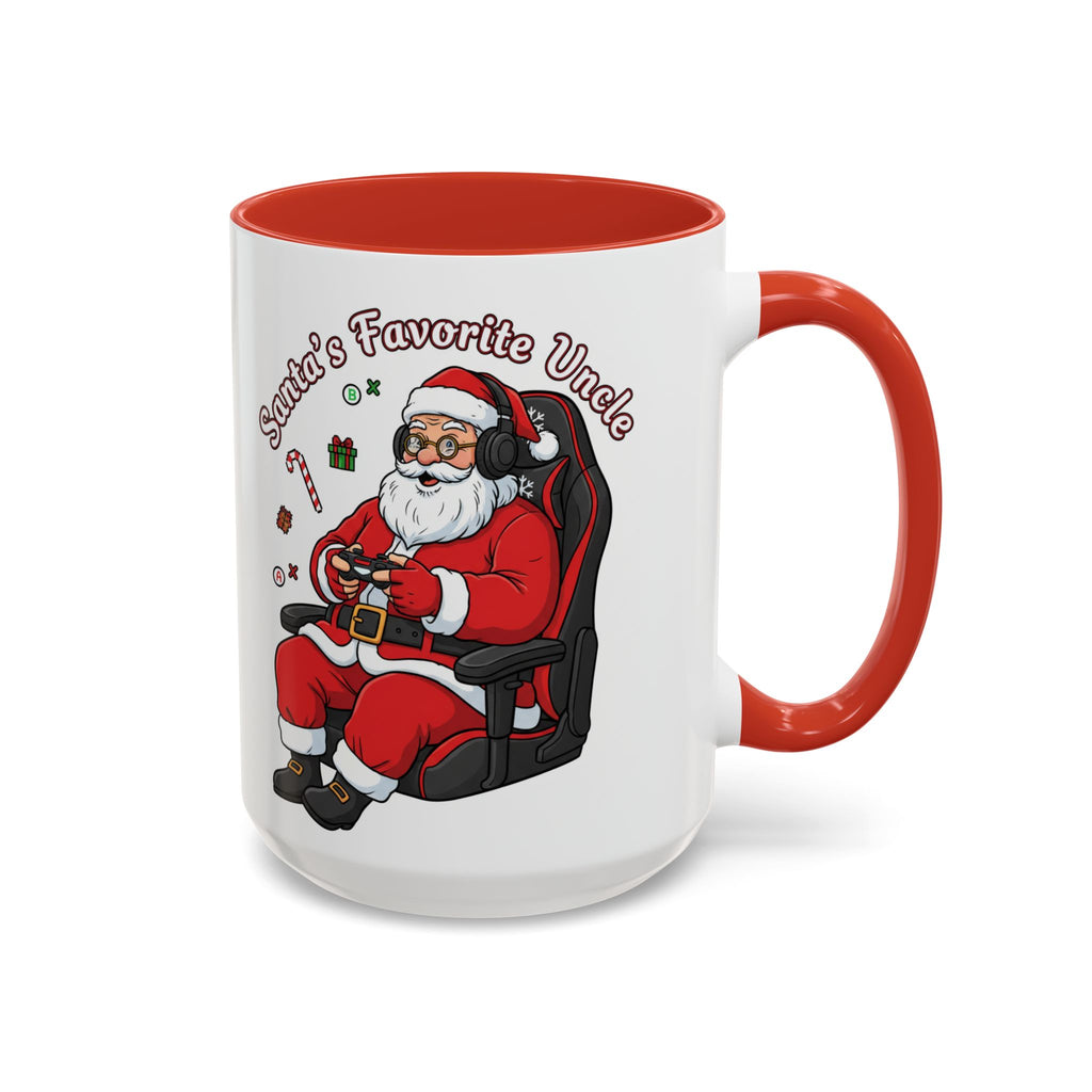 Santa Gamer Coffee Mug — “Santa’s Favorite Uncle” Holiday Accent Mug (11/15 oz)