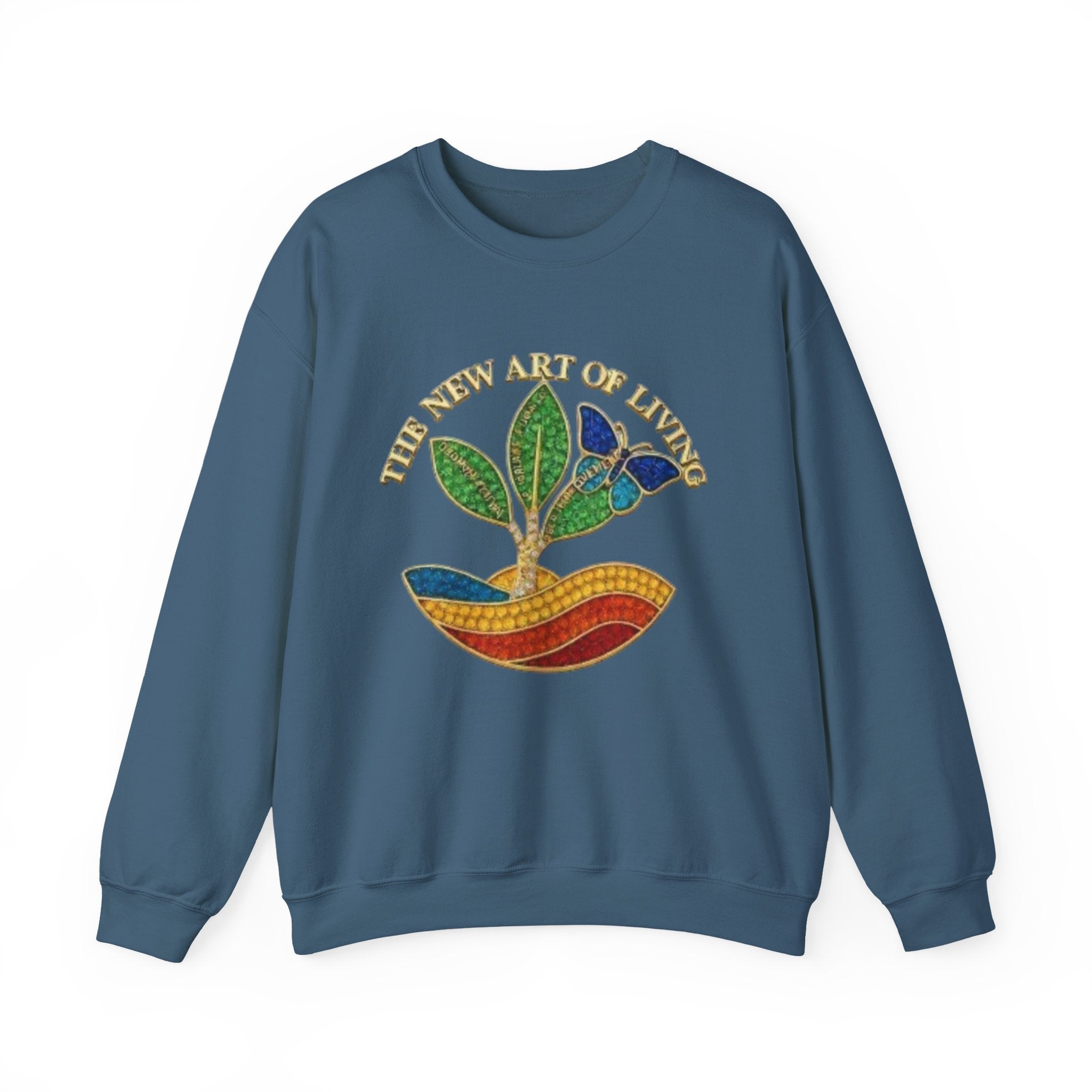 Crewneck Sweatshirt — 'The New Art of Living' Colorful Plant Graphic